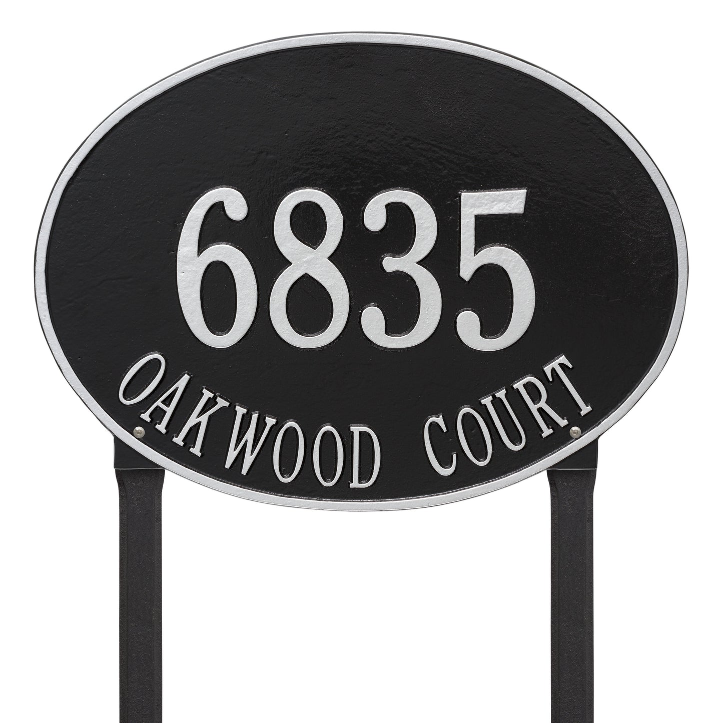 Hawthorne Oval Estate Lawn Address Plaque - Two Line
