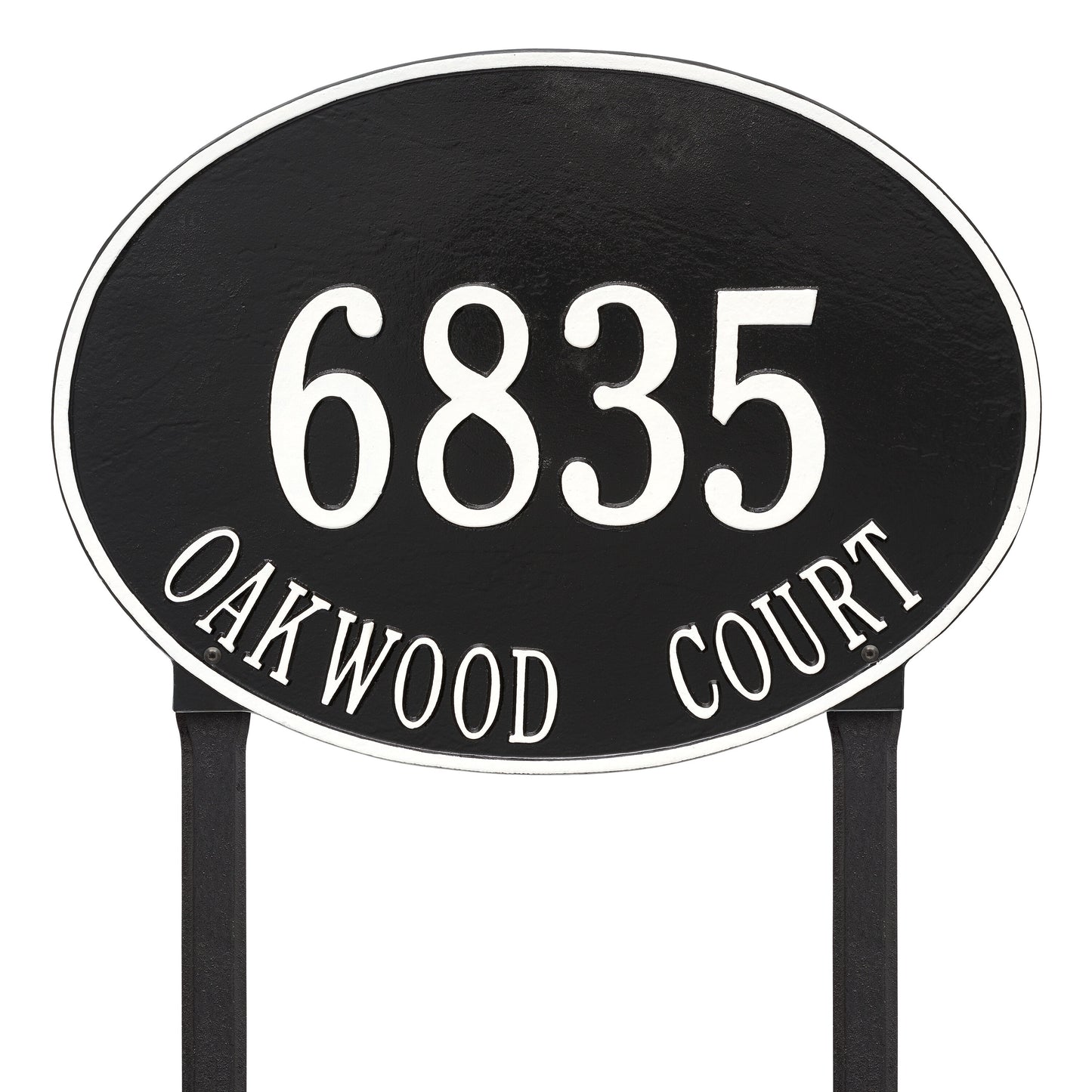 Hawthorne Oval Estate Lawn Address Plaque - Two Line
