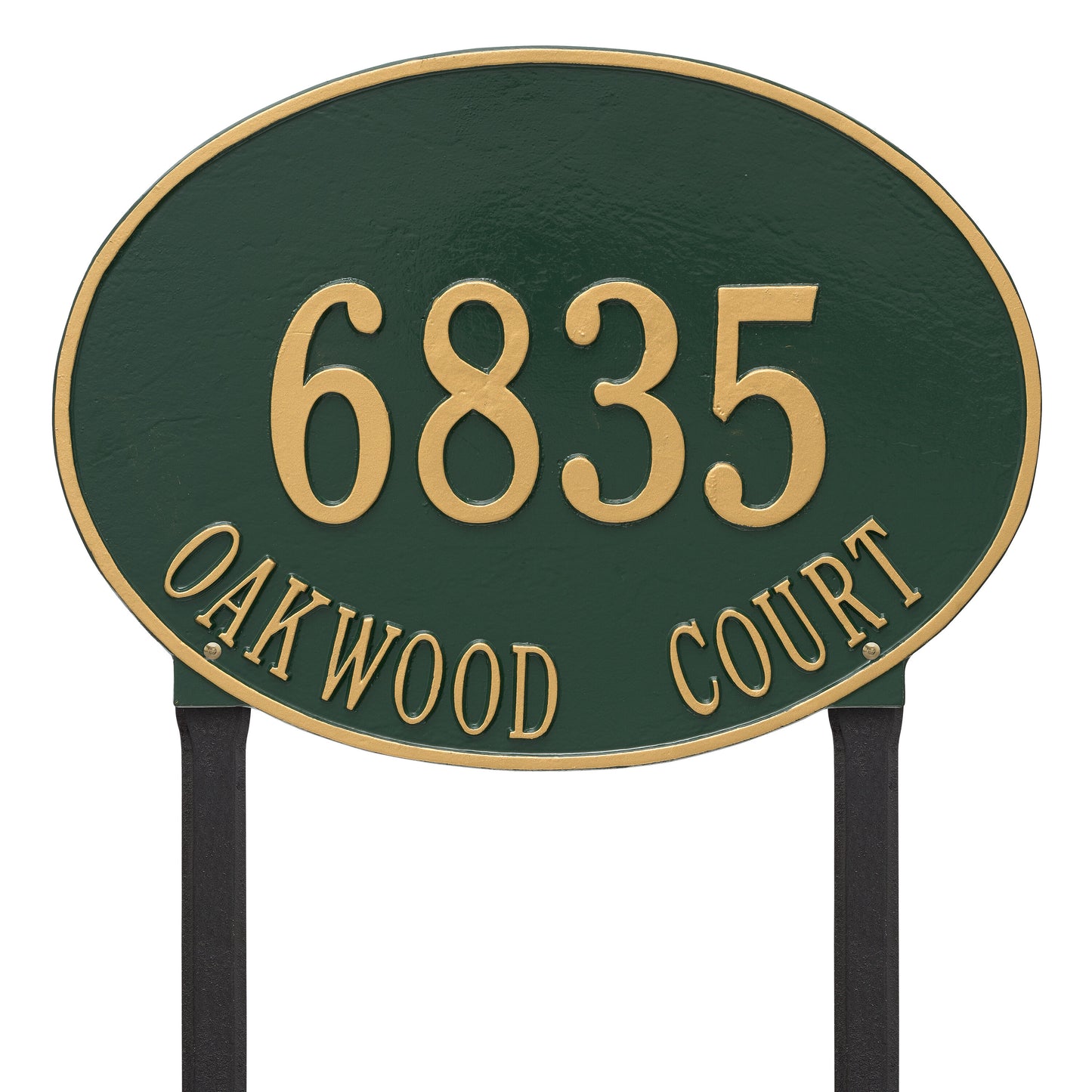 Hawthorne Oval Estate Lawn Address Plaque - Two Line