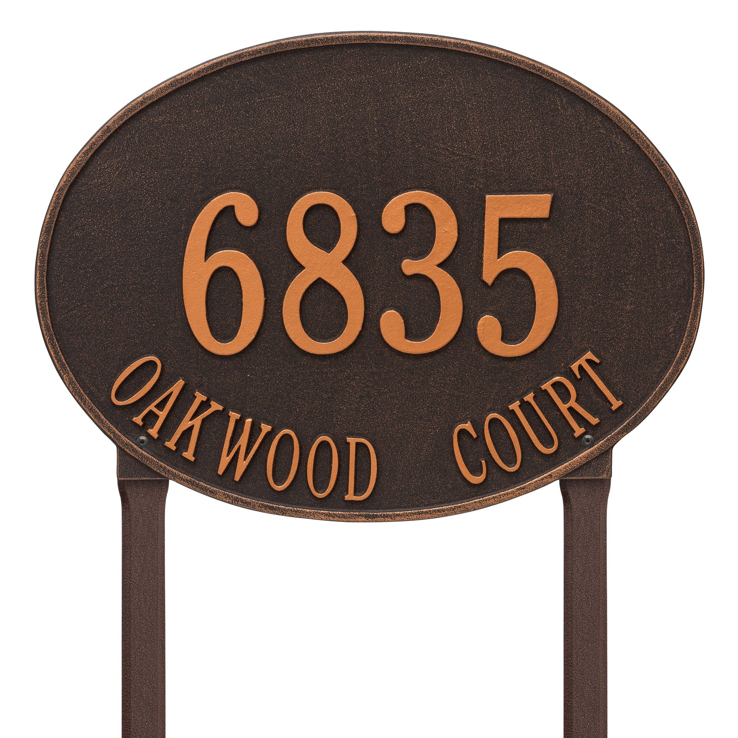 Hawthorne Oval Estate Lawn Address Plaque - Two Line