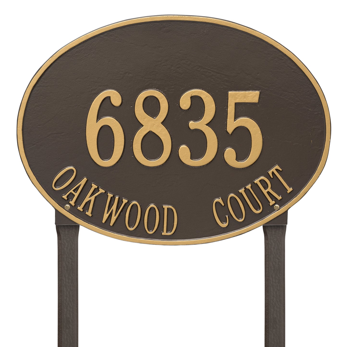 Hawthorne Oval Estate Lawn Address Plaque - Two Line
