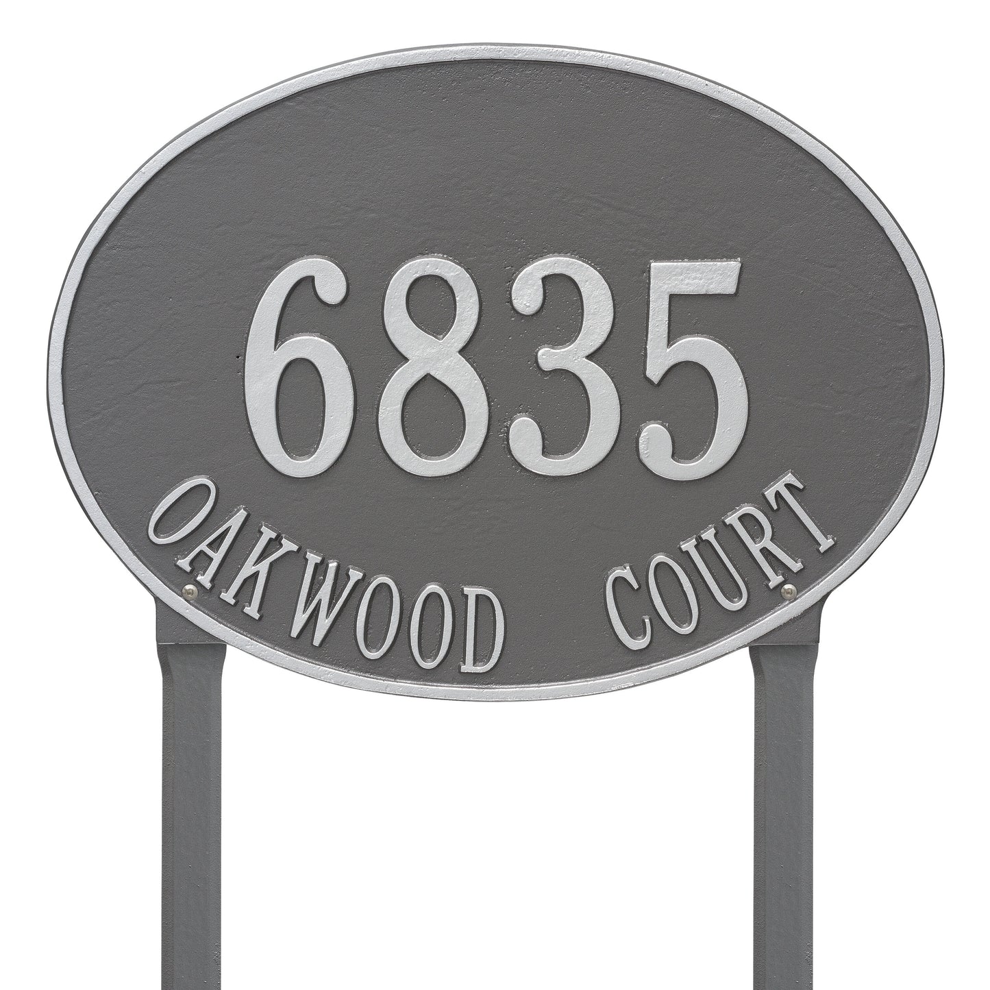 Hawthorne Oval Estate Lawn Address Plaque - Two Line