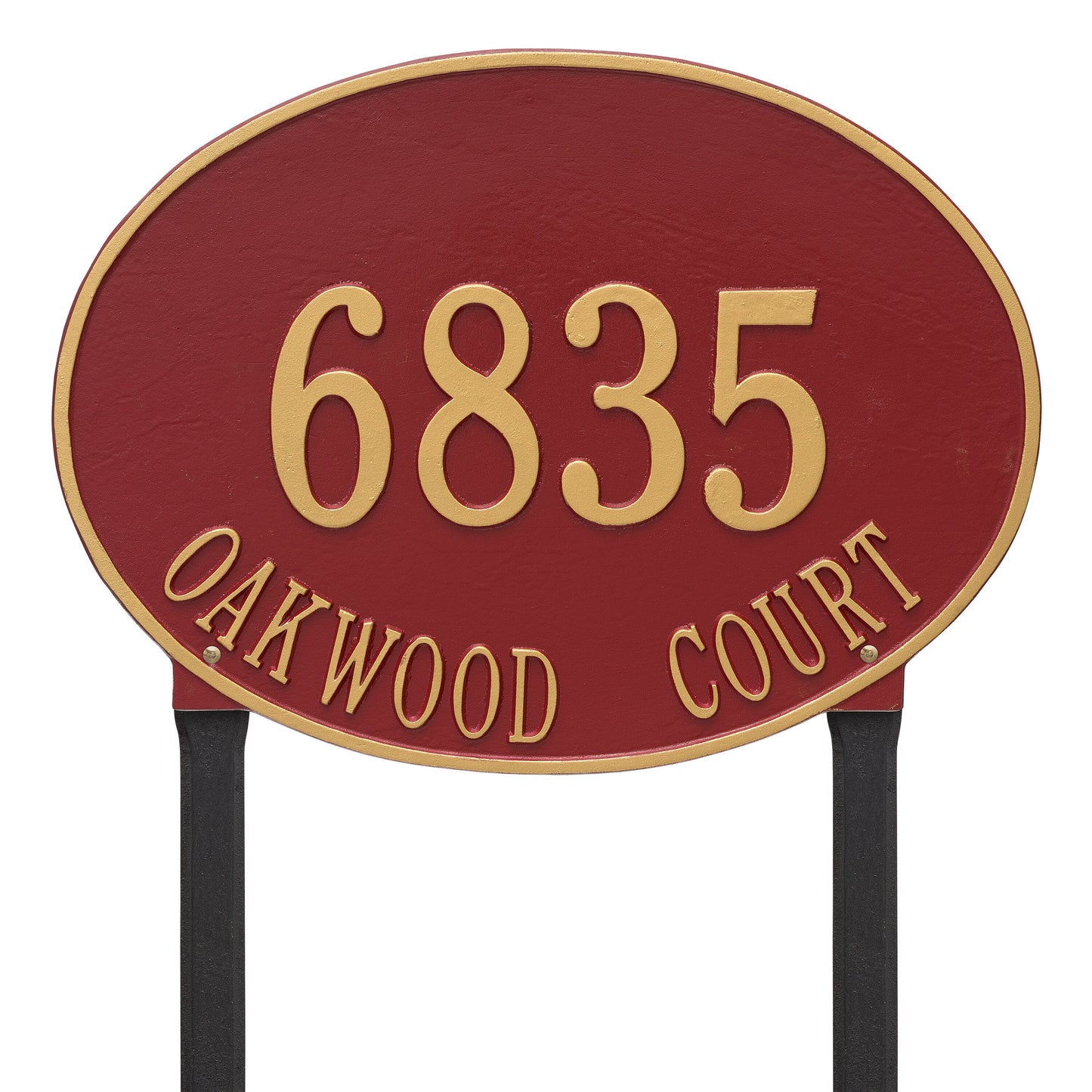 Hawthorne Oval Estate Lawn Address Plaque - Two Line