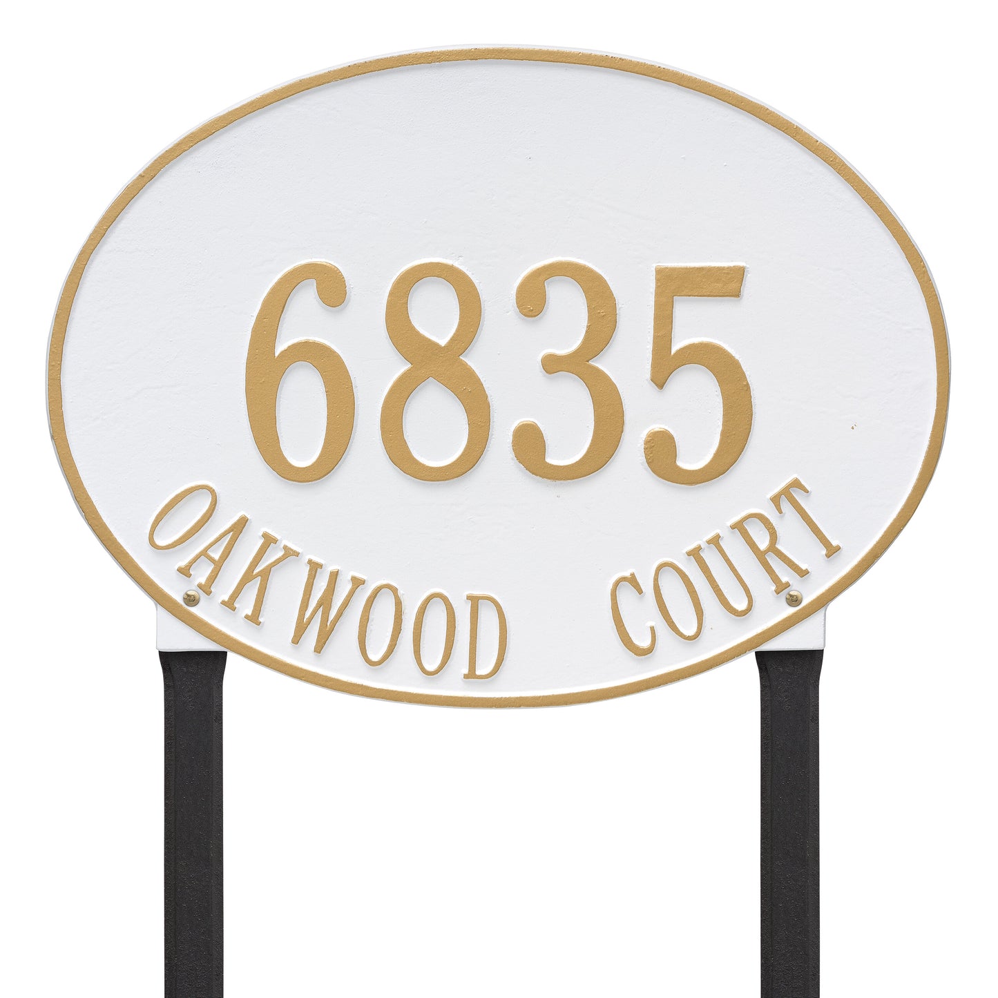 Hawthorne Oval Estate Lawn Address Plaque - Two Line