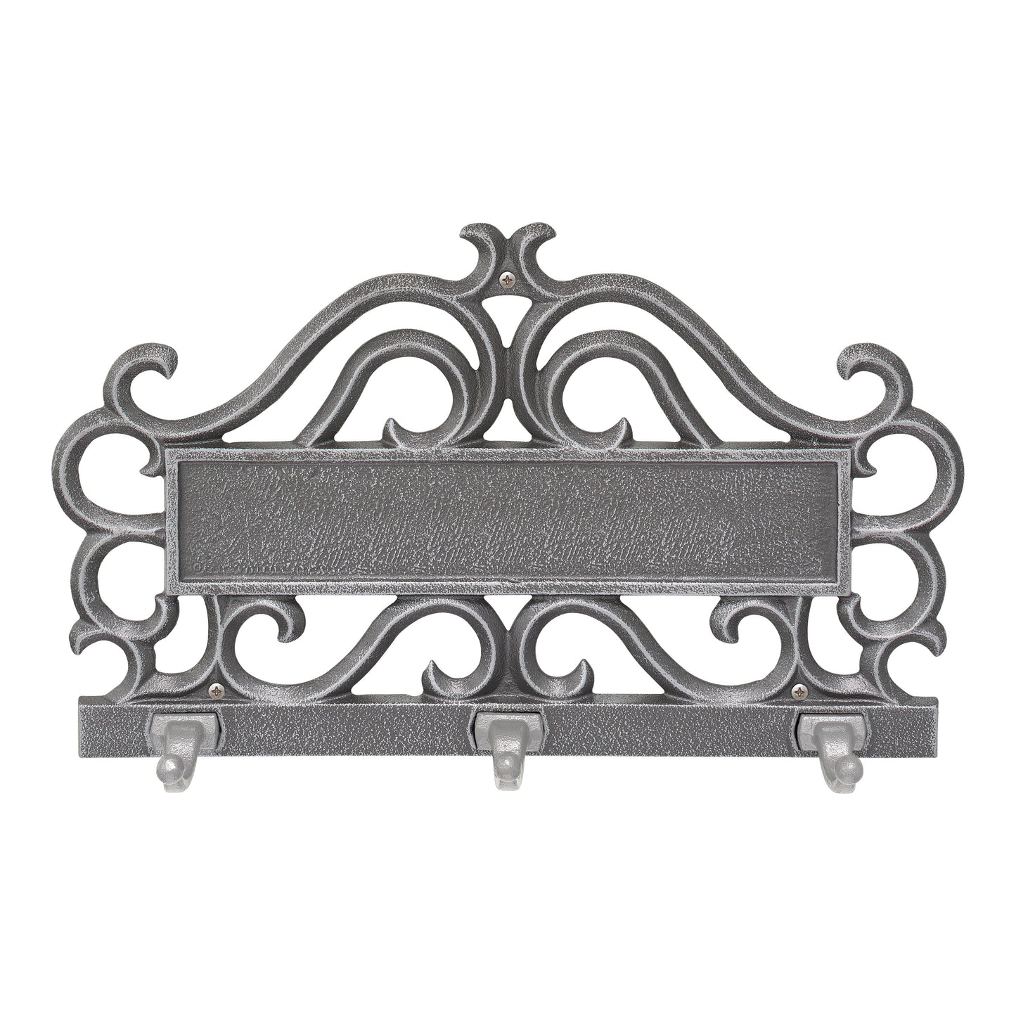 Whitehall Products Scroll Personalized Pet Leash Hook Plaque One Line Black/white