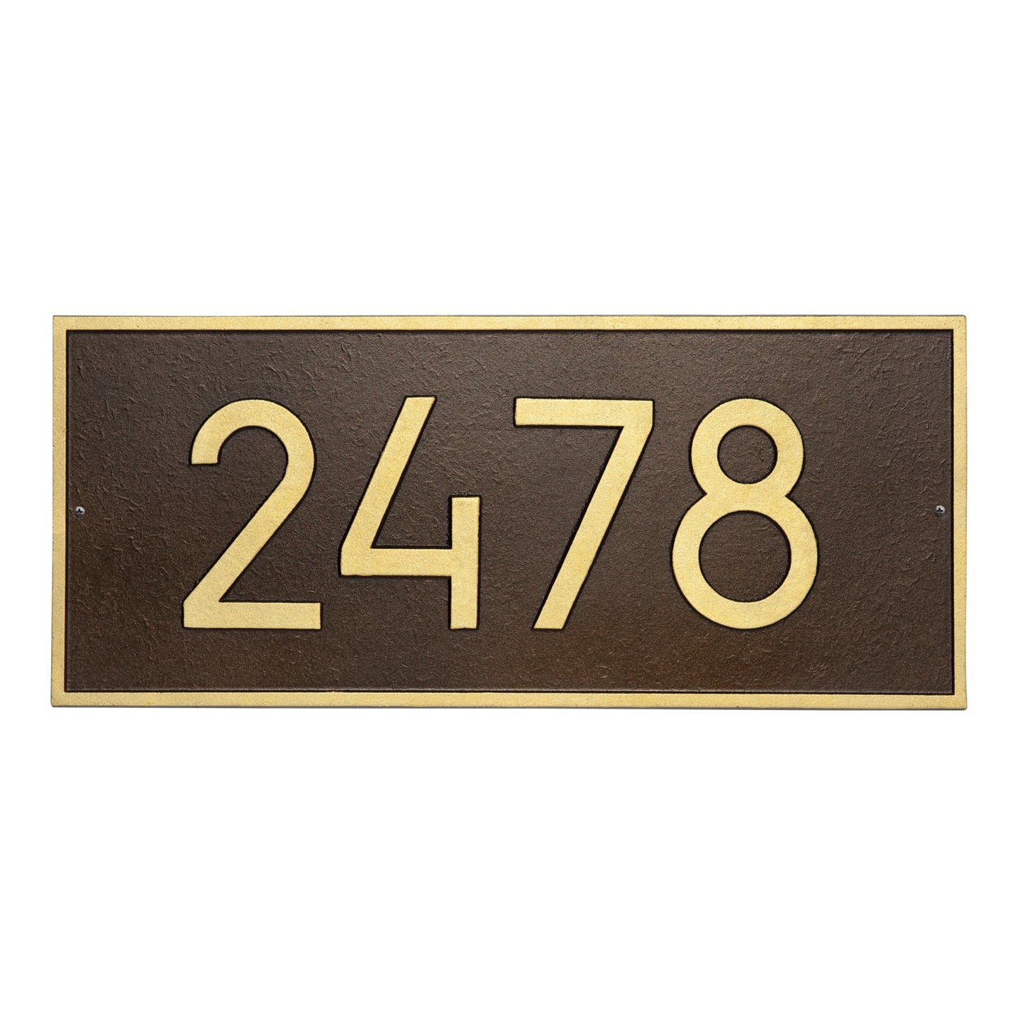 Hartford Rectangle 6in Modern Font Estate Wall Address Plaque - One Line