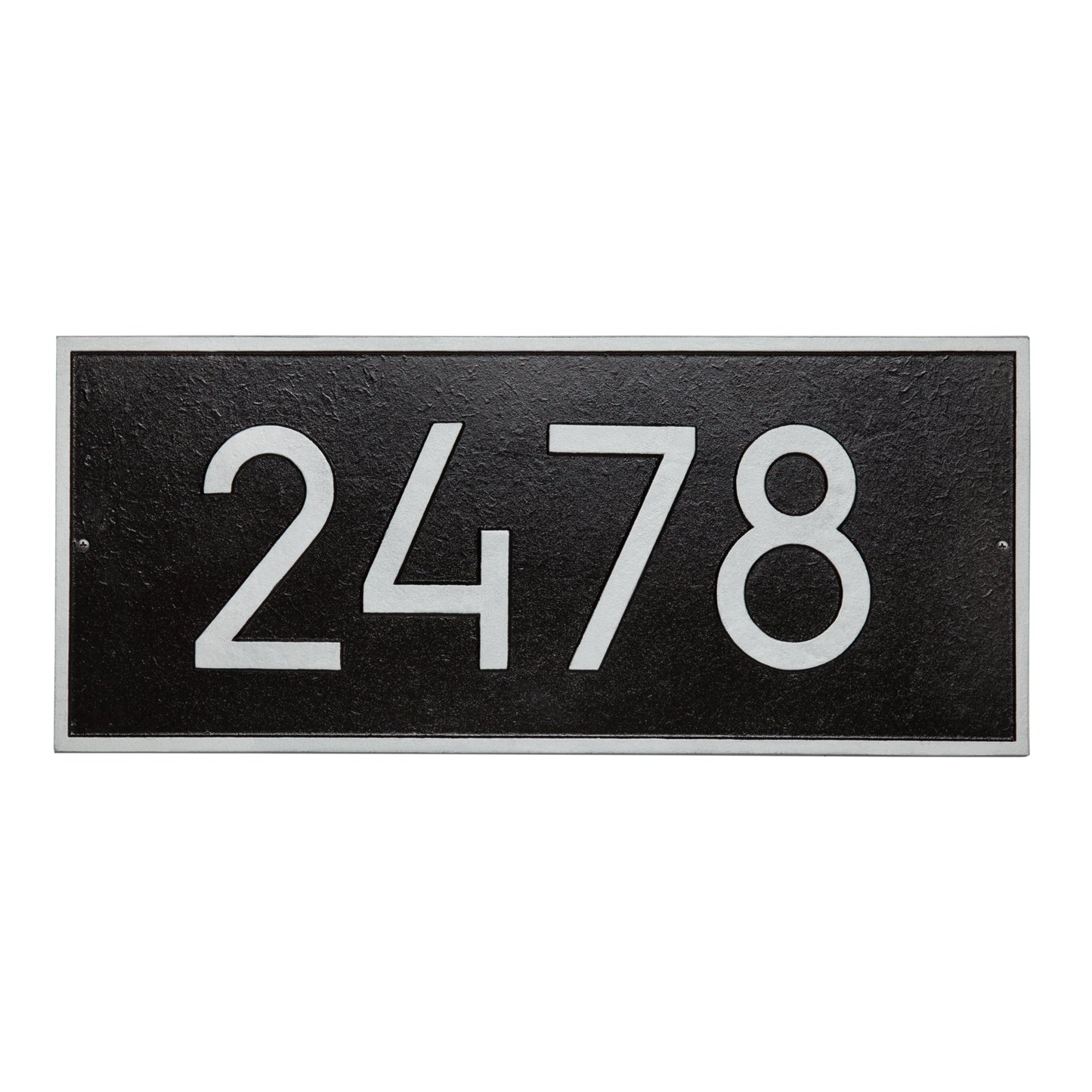 Hartford Rectangle 6in Modern Font Estate Wall Address Plaque - One Line