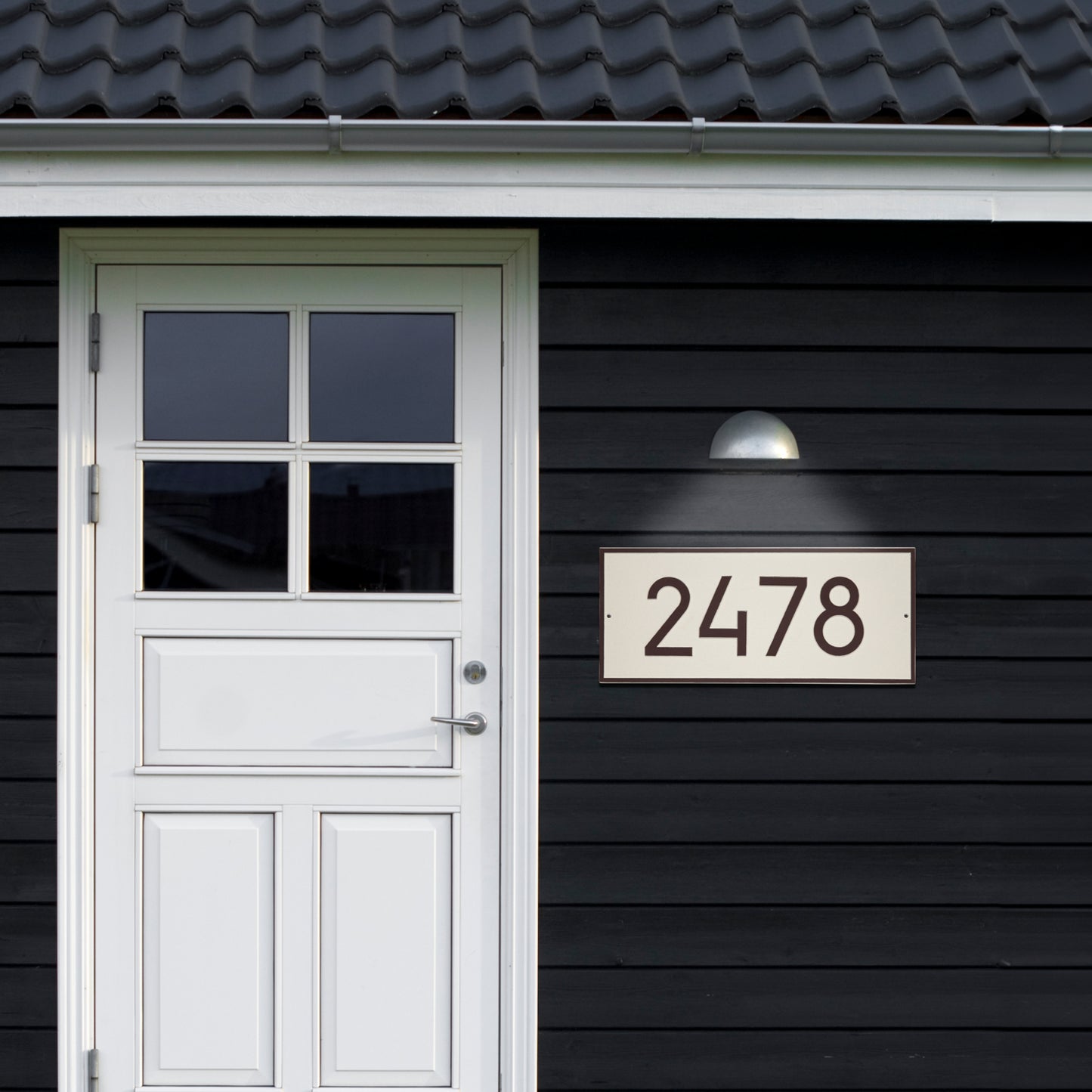 Hartford Rectangle 6in Modern Font Estate Wall Address Plaque - One Line