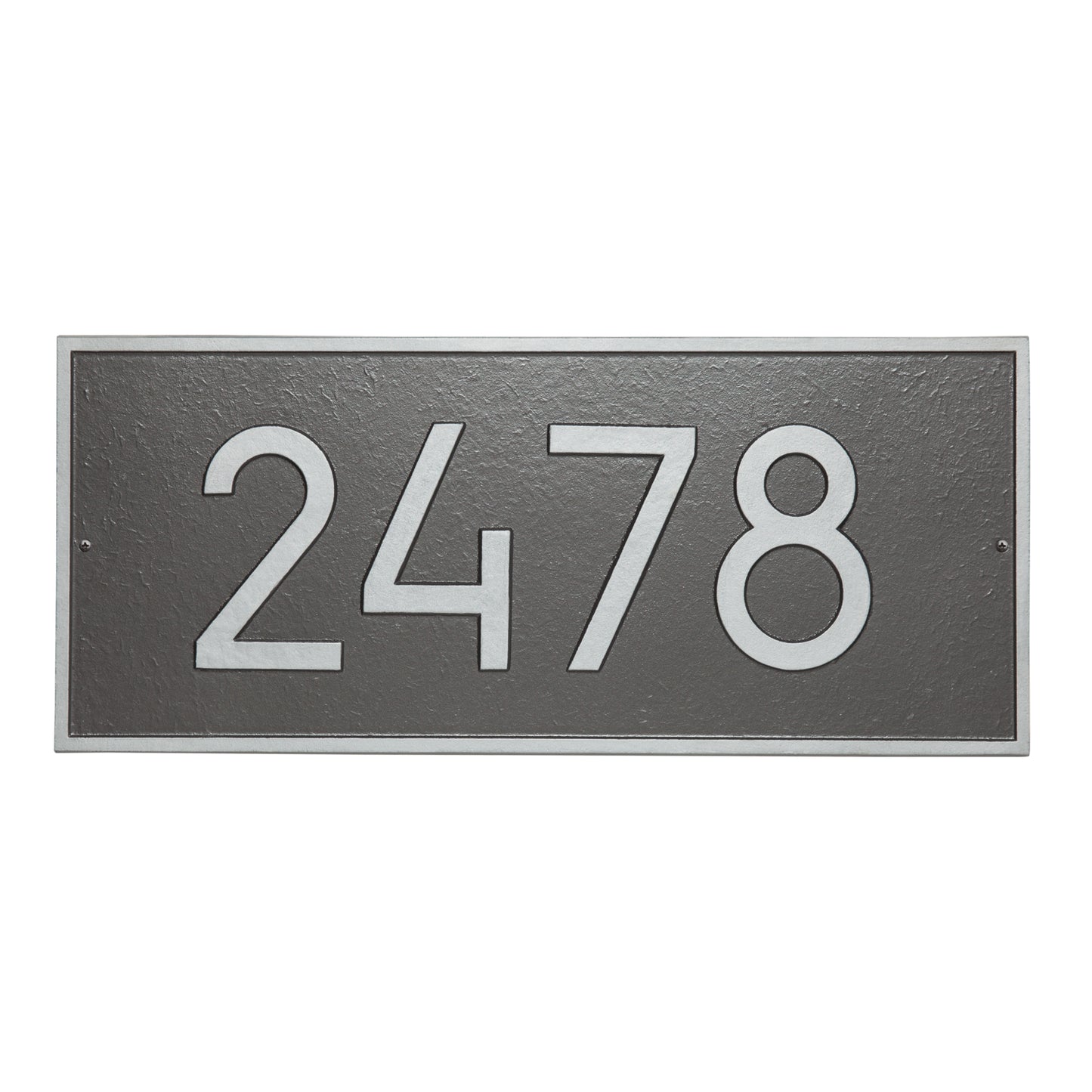 Hartford Rectangle 6in Modern Font Estate Wall Address Plaque - One Line