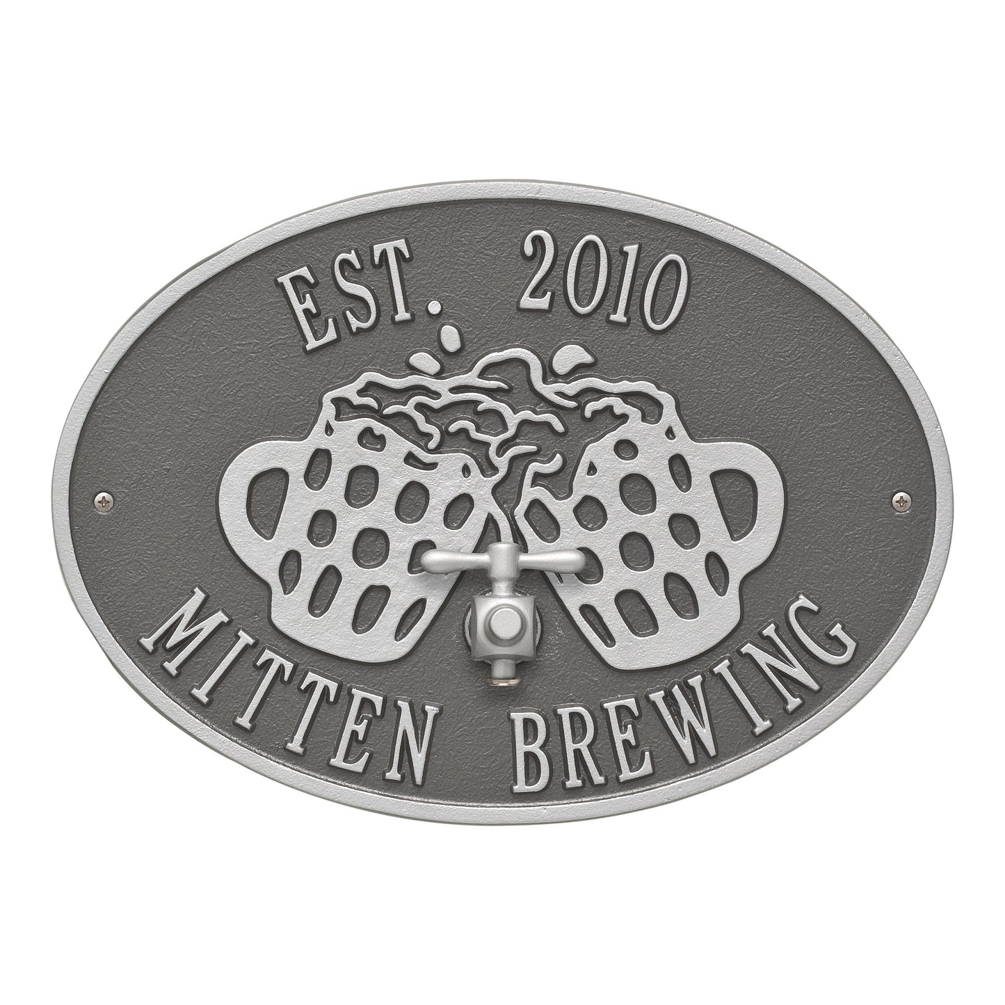 Whitehall Products Beers And Cheers Personalized Plaque Two Lines