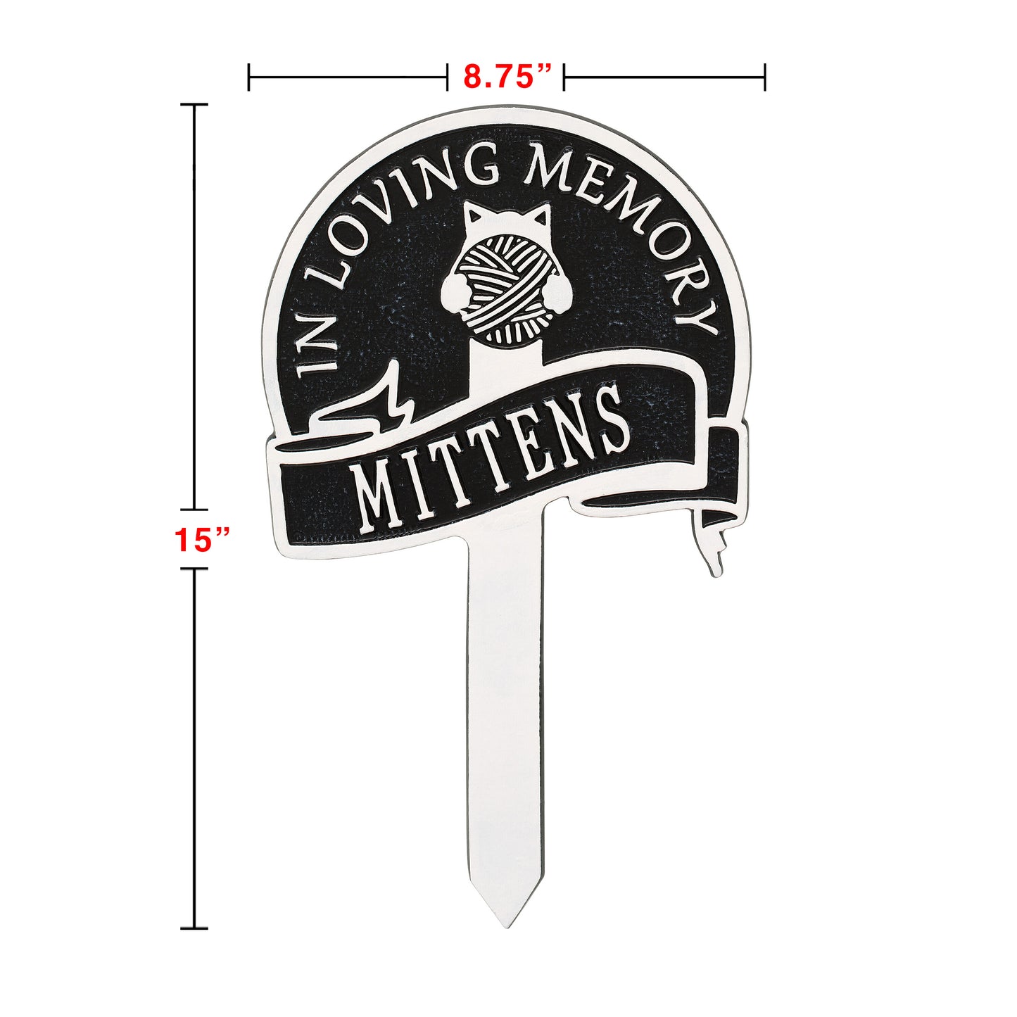 Whitehall Products Cat With Yarn Personalized Memorial Yard Sign One Line Bronze Verdigris