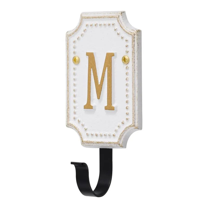 Beaded Monogram Hook Plaque