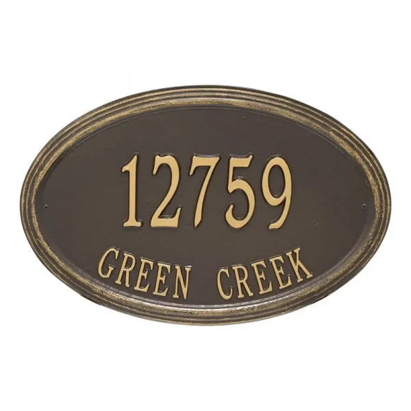 Concord Oval Estate Wall Address Plaque - Two Line