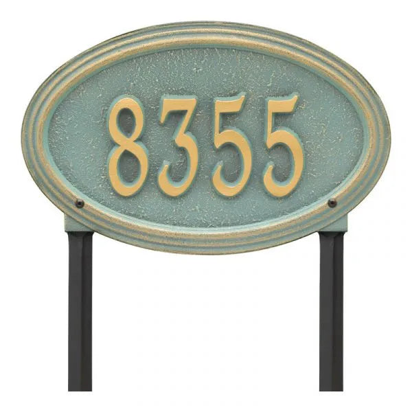 Concord Oval Standard Lawn Address Plaque - One Line