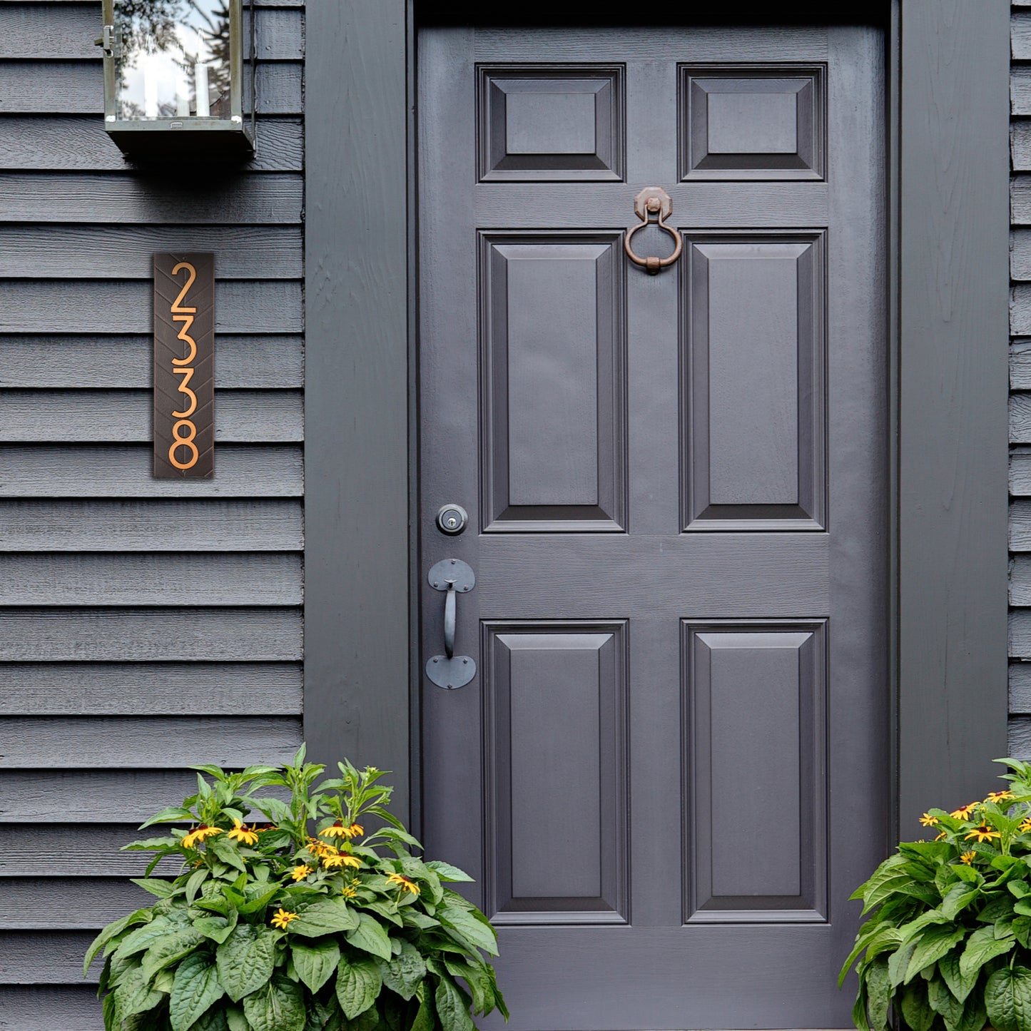 Modern Herringbone Vertical Standard Wall Plaque - One Line