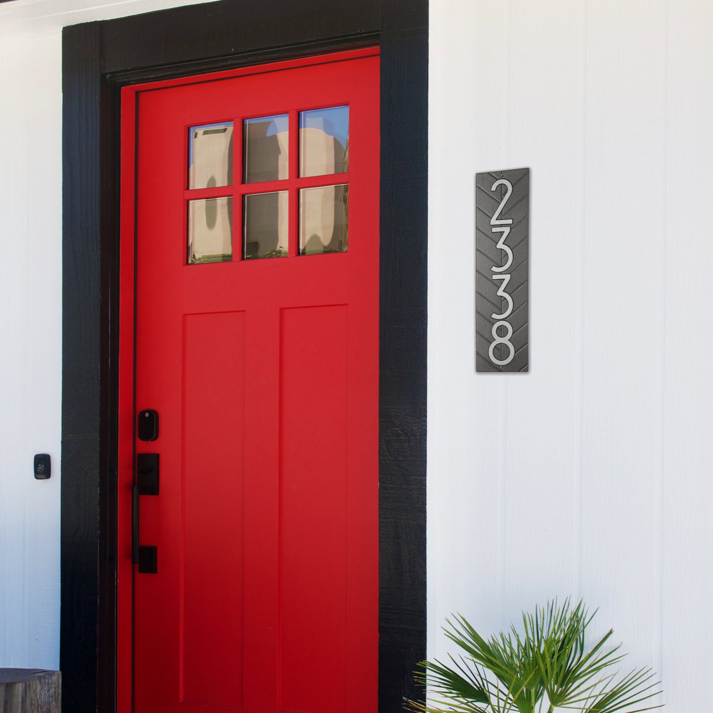 Modern Herringbone Vertical Standard Wall Plaque - One Line