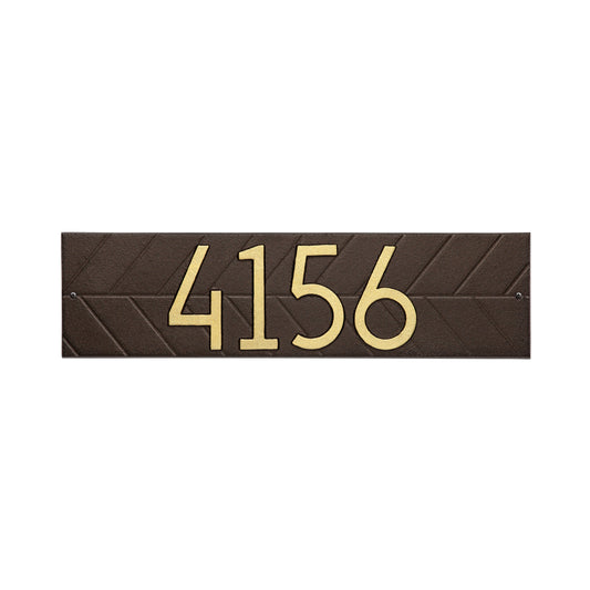 Modern Herringbone Horizontal Standard  Wall Address Plaque - One Line