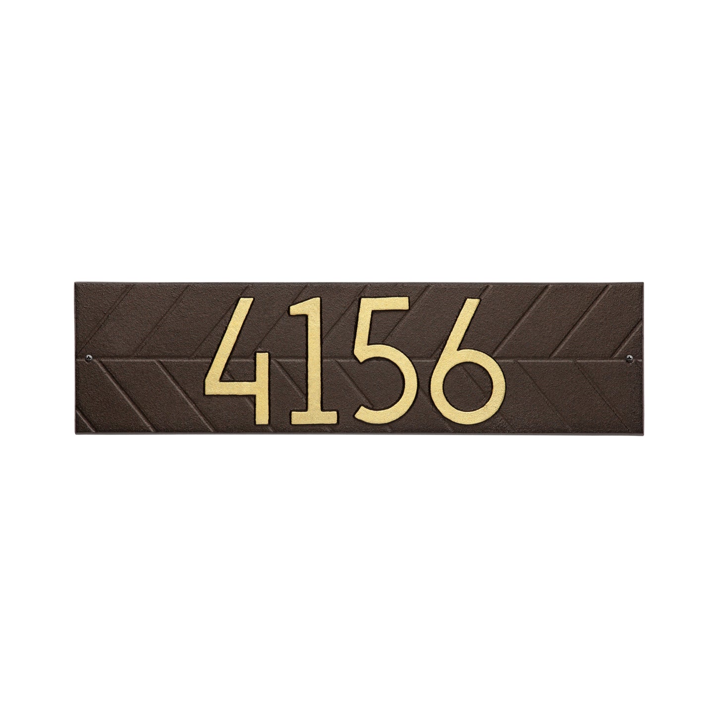Modern Herringbone Horizontal Standard  Wall Address Plaque - One Line