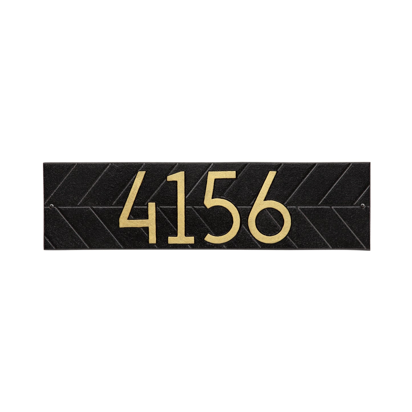 Modern Herringbone Horizontal Standard  Wall Address Plaque - One Line
