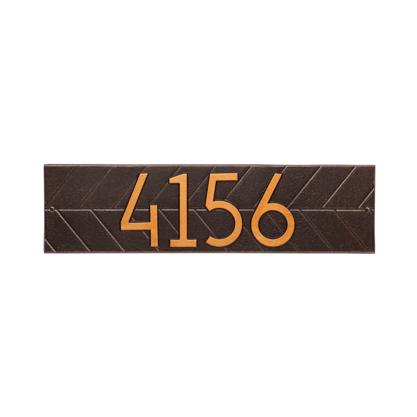 Modern Herringbone Horizontal Standard  Wall Address Plaque - One Line