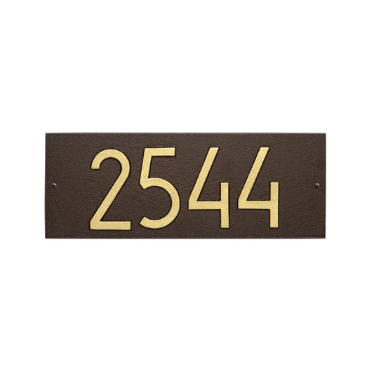 Mid-Century Modern Rectangle Standard Wall Address Plaque - One Line