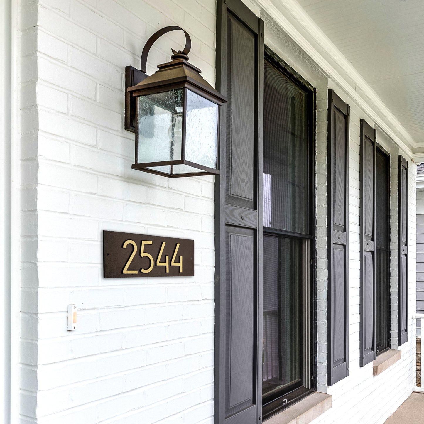 Mid-Century Modern Rectangle Standard Wall Address Plaque - One Line