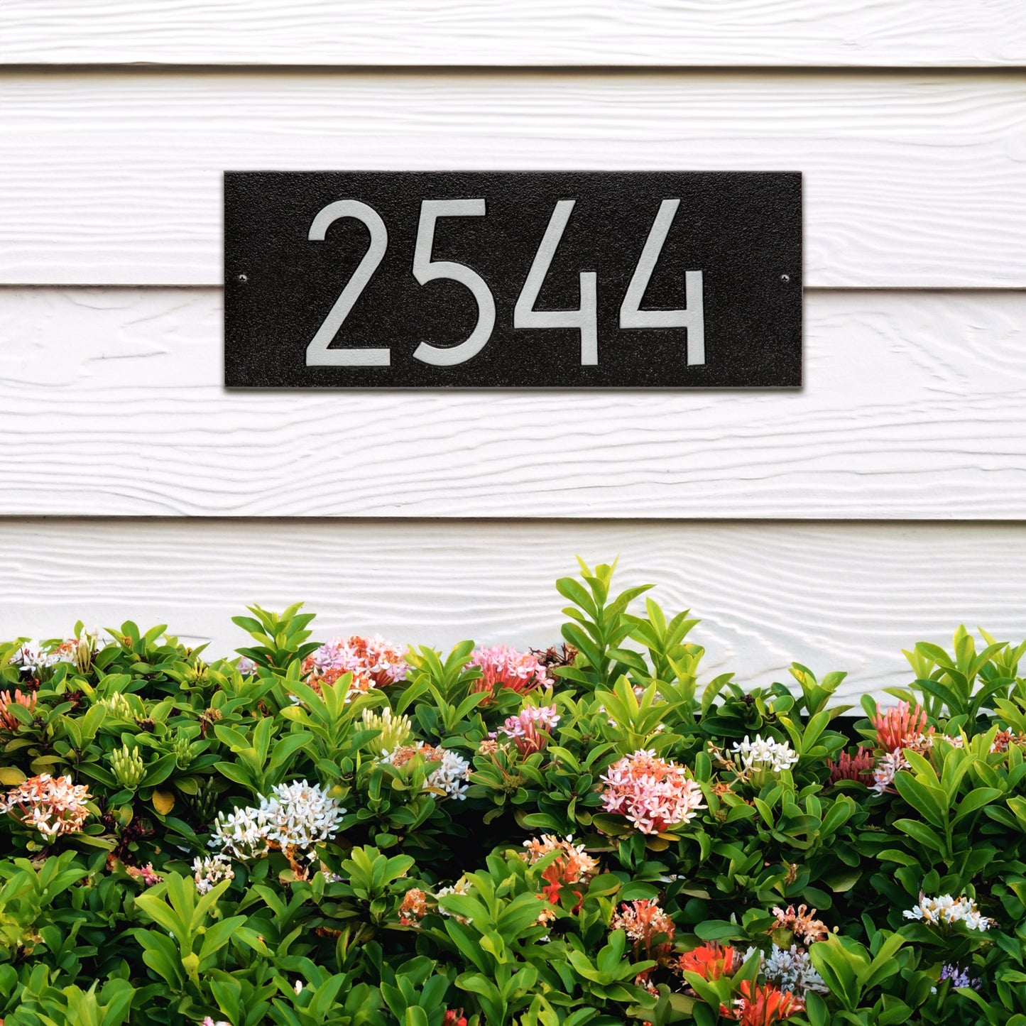 Mid-Century Modern Rectangle Standard Wall Address Plaque - One Line