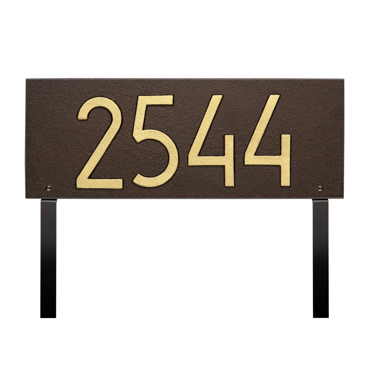 Mid-Century Modern Rectangle Standard Lawn Address Plaque - One Line