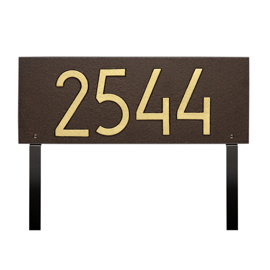 Mid-Century Modern Rectangle Standard Lawn Address Plaque - One Line