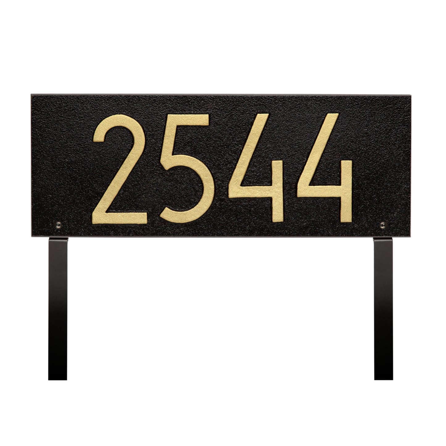 Mid-Century Modern Rectangle Standard Lawn Address Plaque - One Line