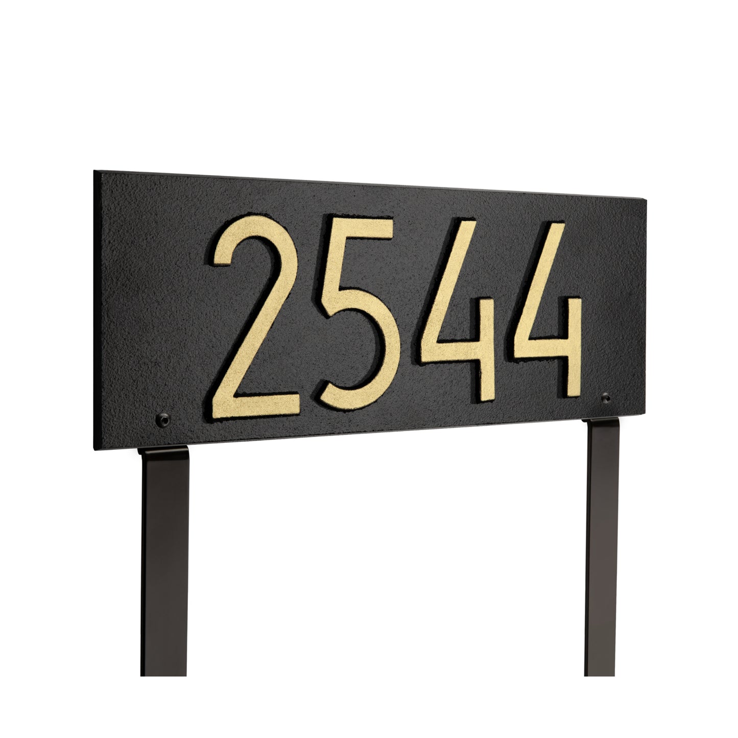 Mid-Century Modern Rectangle Standard Lawn Address Plaque - One Line