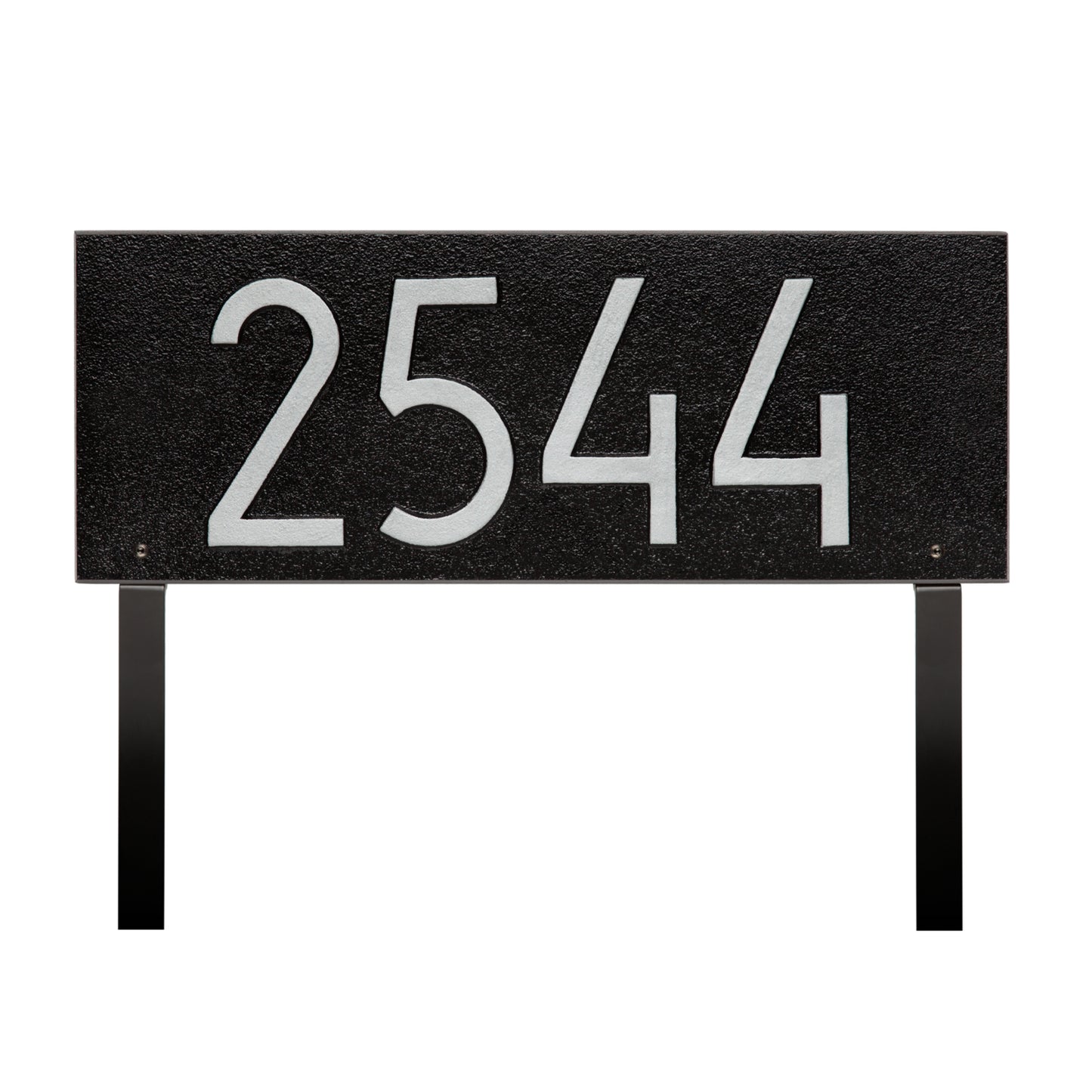 Mid-Century Modern Rectangle Standard Lawn Address Plaque - One Line