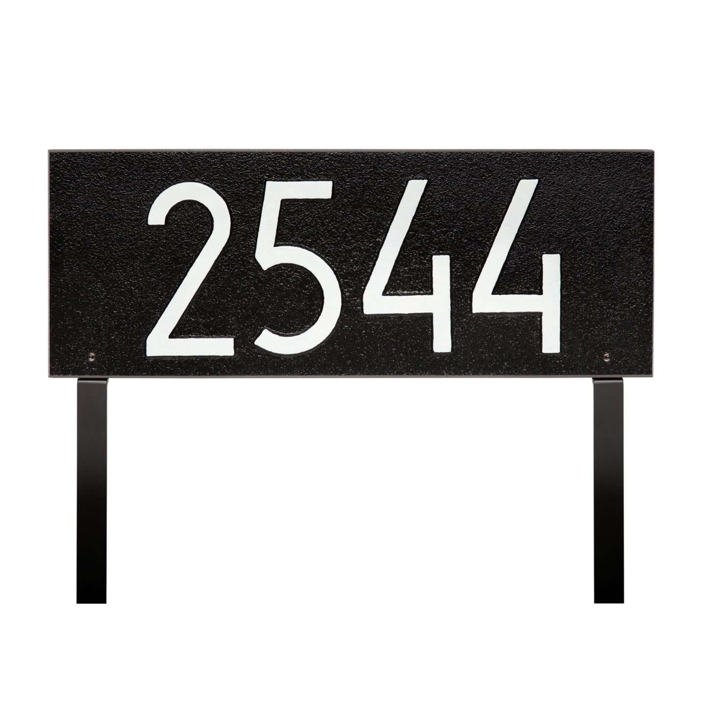 Mid-Century Modern Rectangle Standard Lawn Address Plaque - One Line