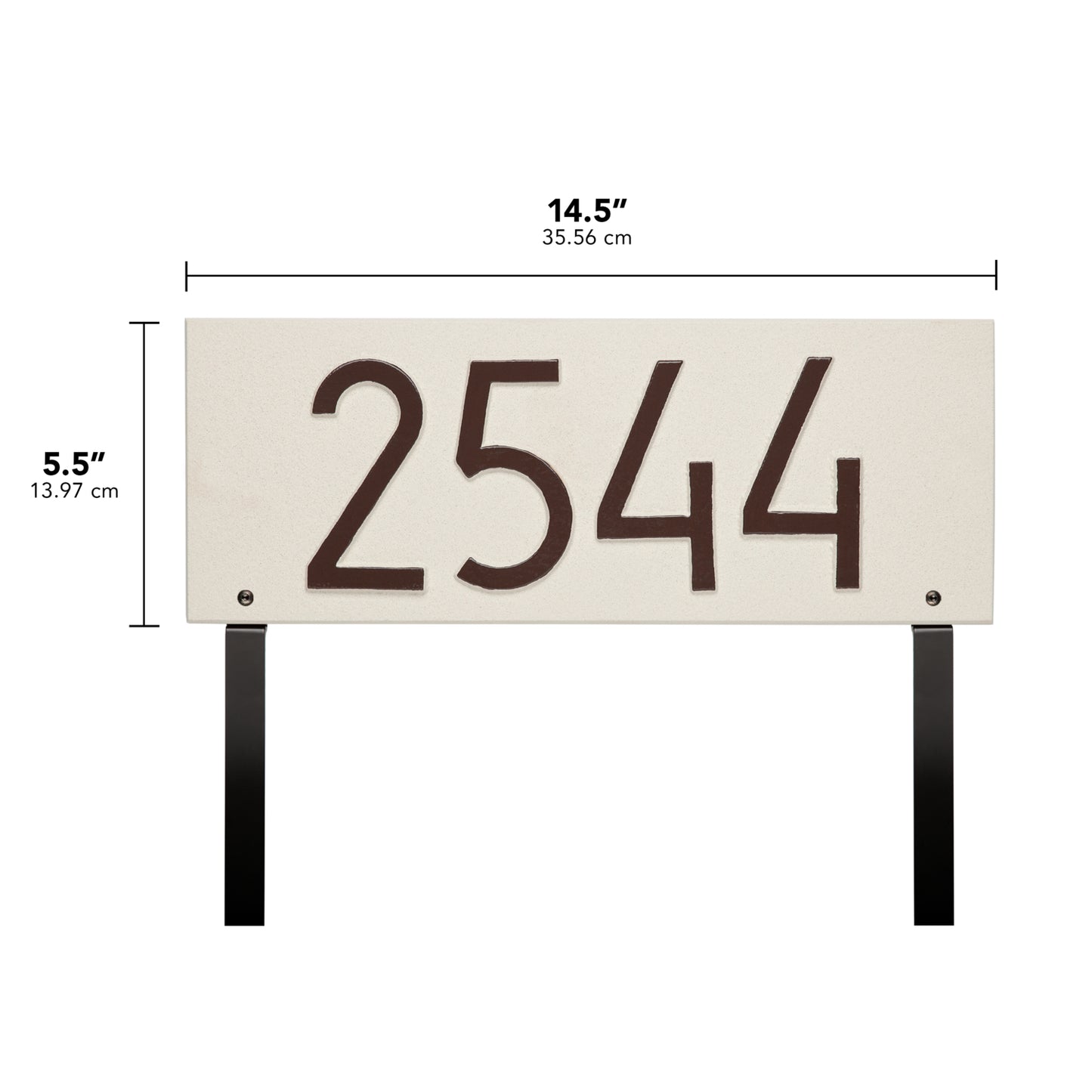 Mid-Century Modern Rectangle Standard Lawn Address Plaque - One Line