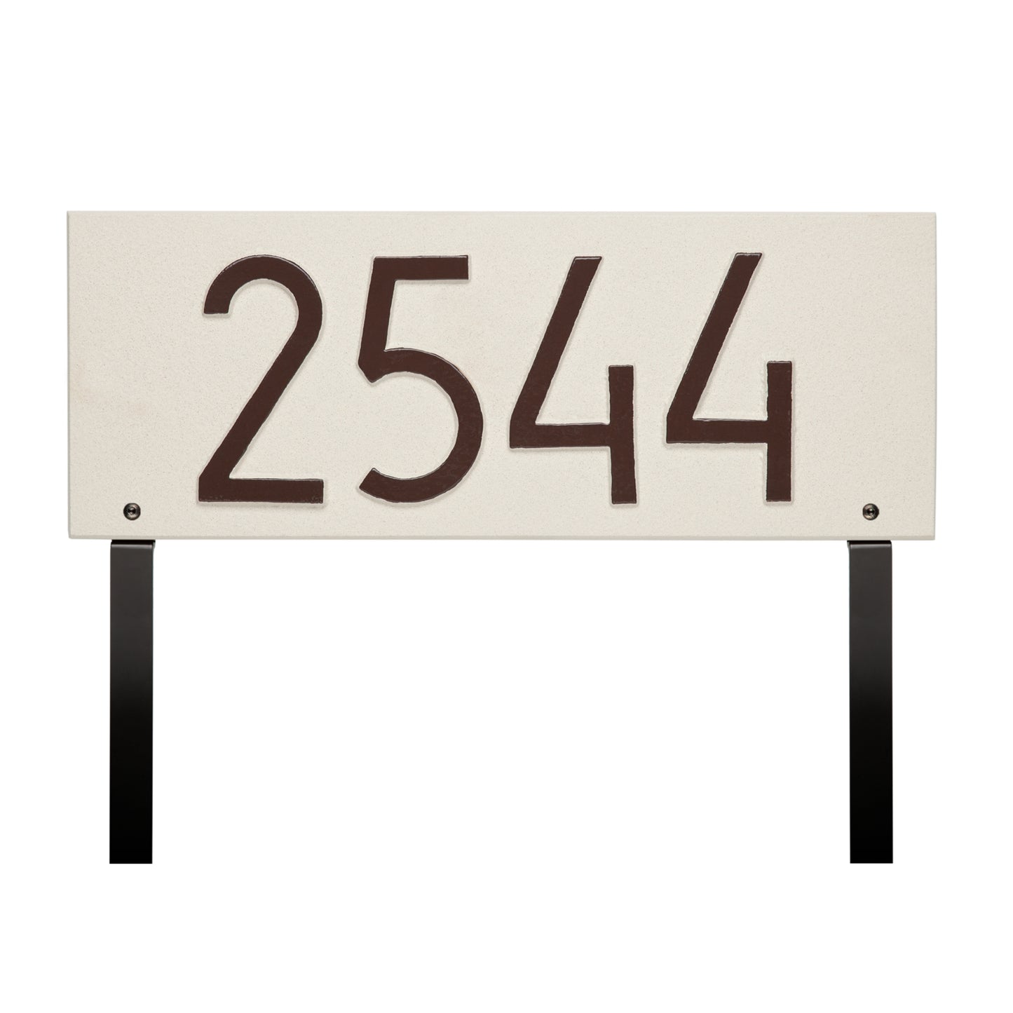 Mid-Century Modern Rectangle Standard Lawn Address Plaque - One Line