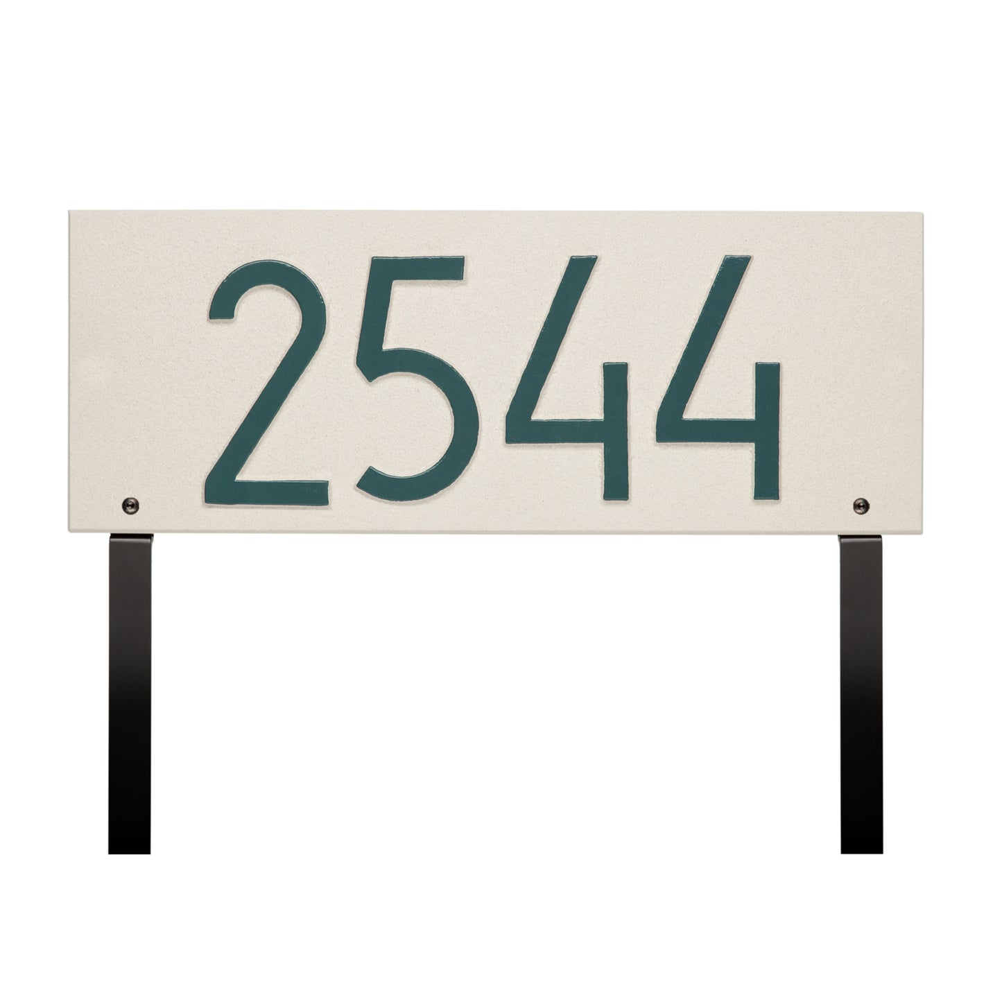 Mid-Century Modern Rectangle Standard Lawn Address Plaque - One Line
