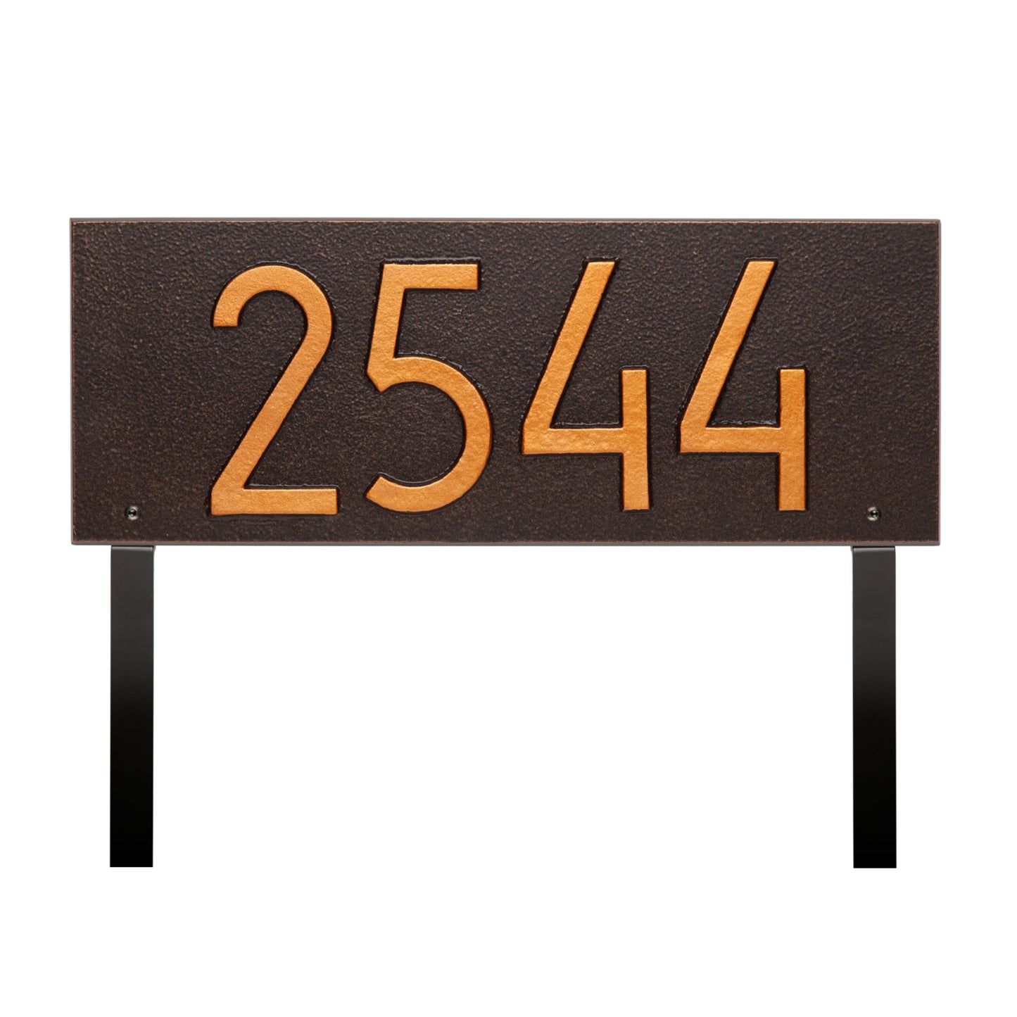 Mid-Century Modern Rectangle Standard Lawn Address Plaque - One Line