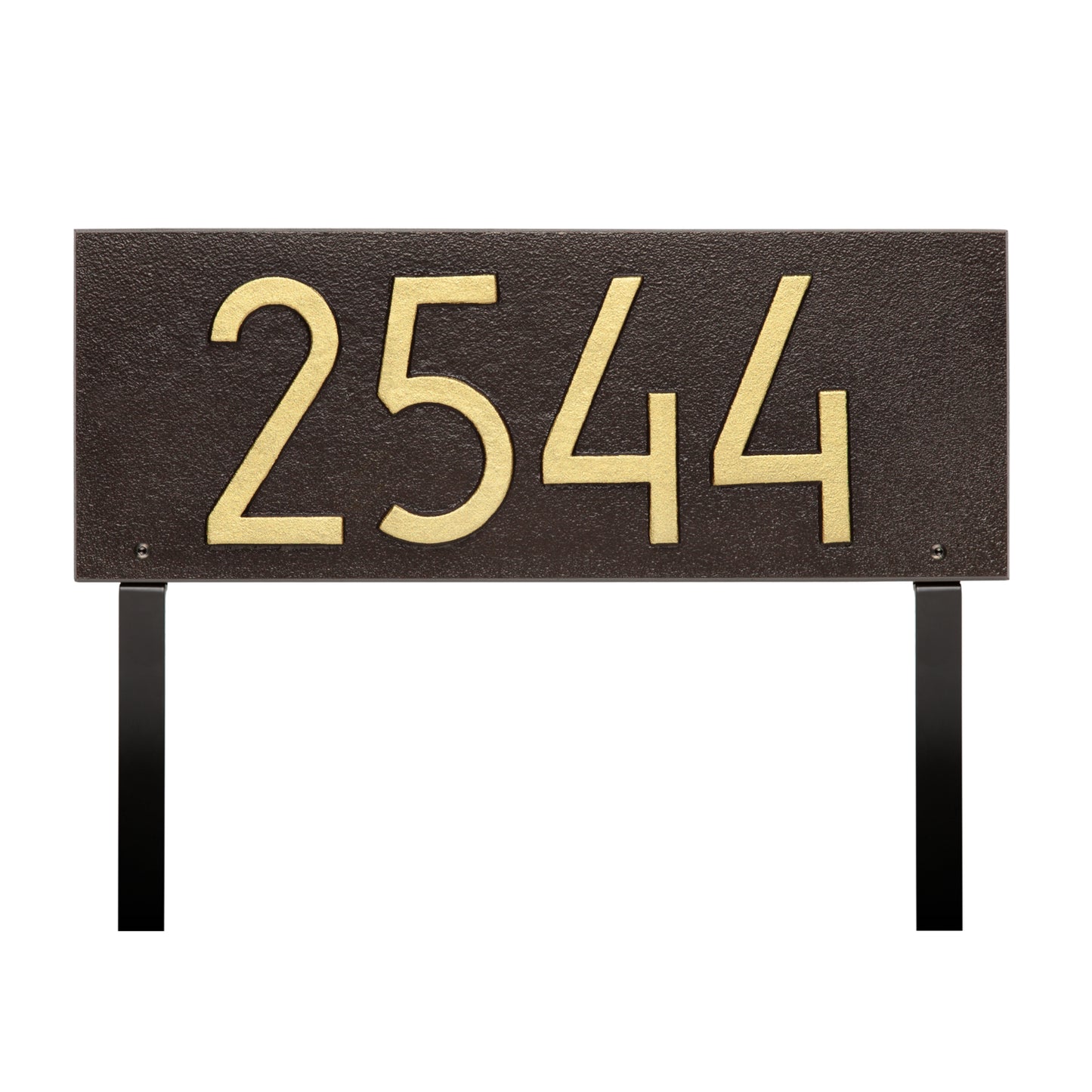 Mid-Century Modern Rectangle Standard Lawn Address Plaque - One Line