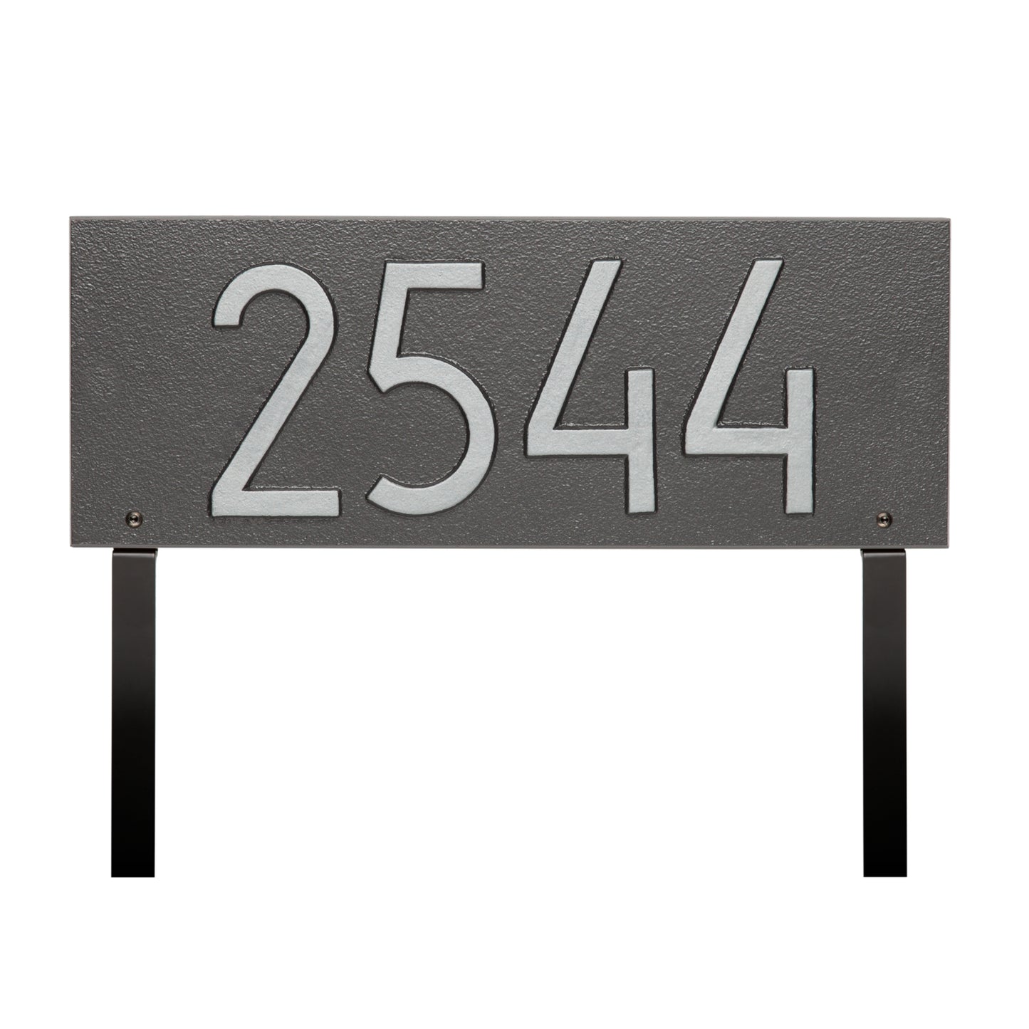 Mid-Century Modern Rectangle Standard Lawn Address Plaque - One Line