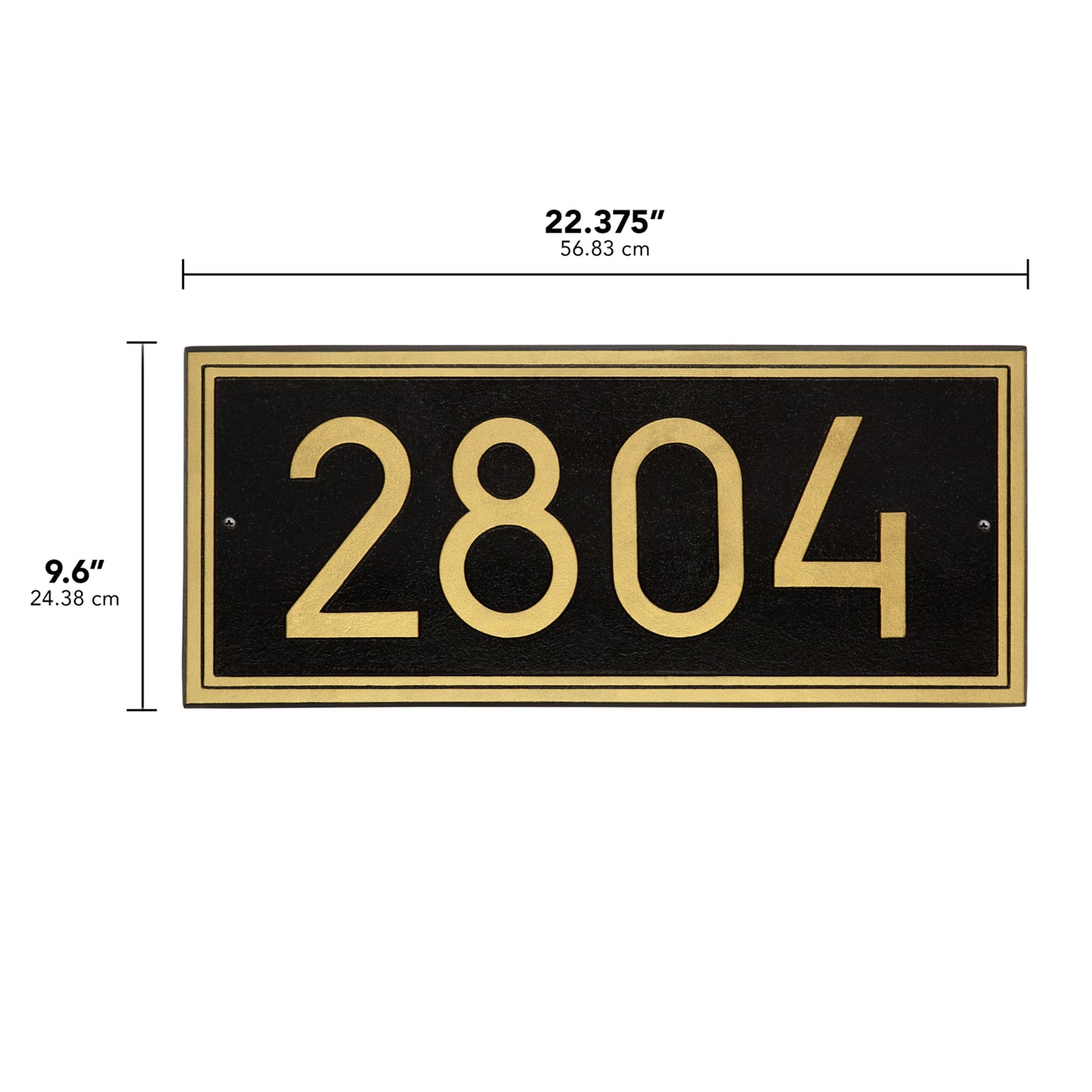 Double Line Modern Font Rectangle Estate Wall Address Plaque - One Line