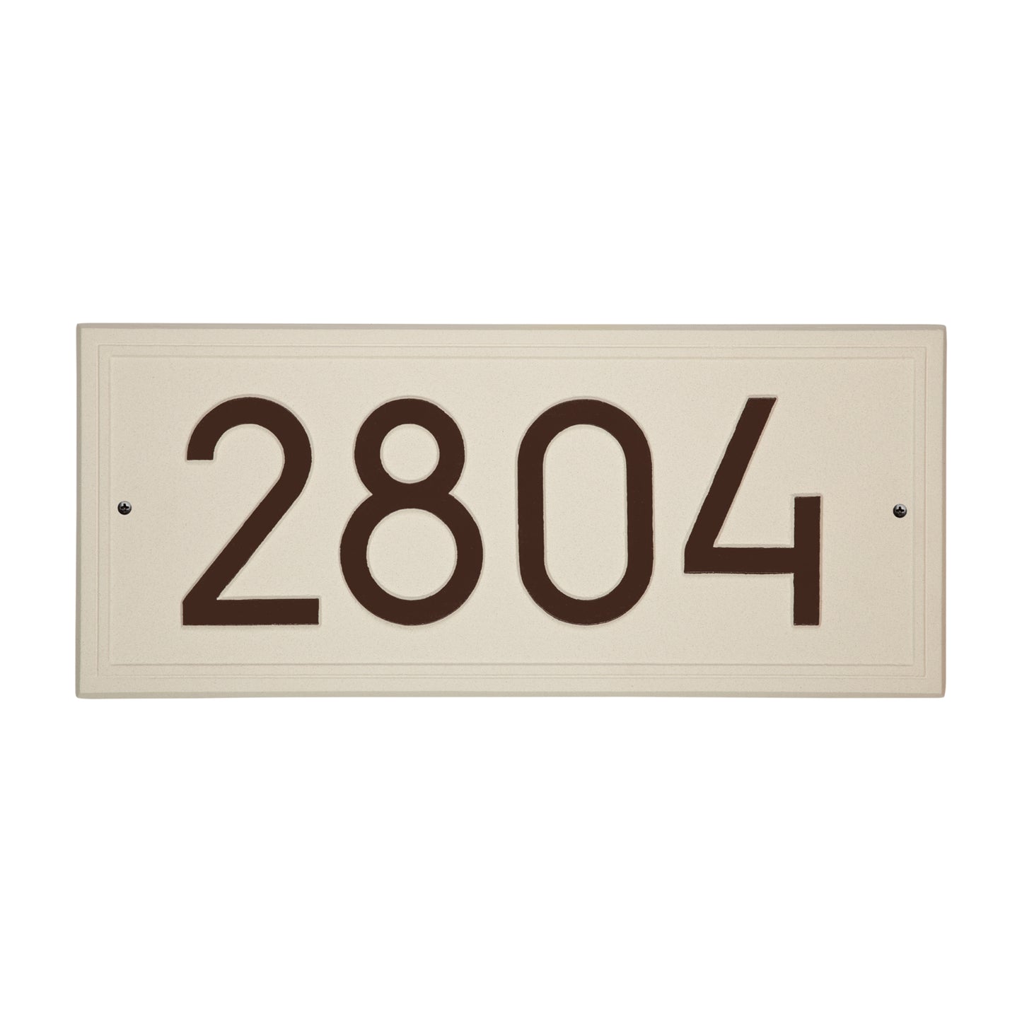 Double Line Modern Font Rectangle Estate Wall Address Plaque - One Line