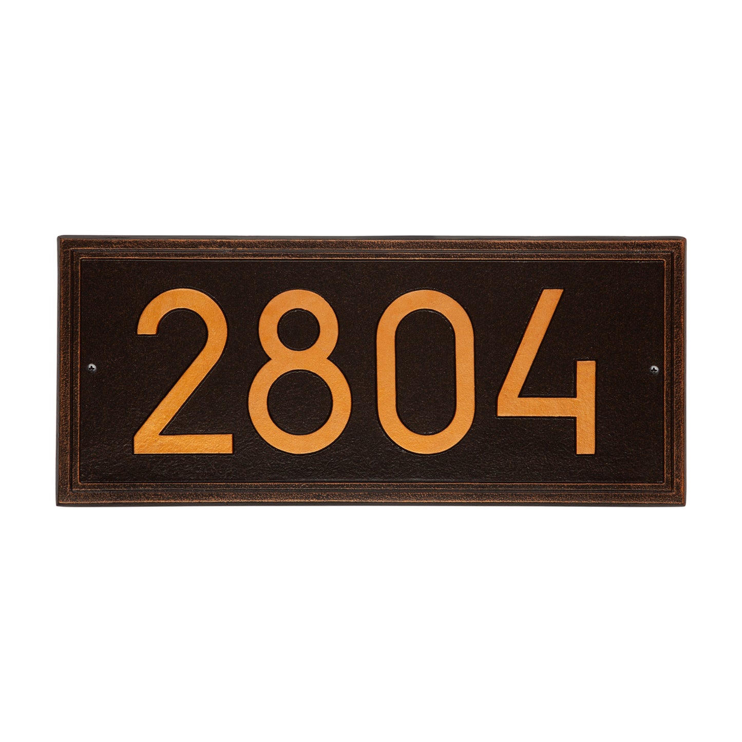 Double Line Modern Font Rectangle Estate Wall Address Plaque - One Line