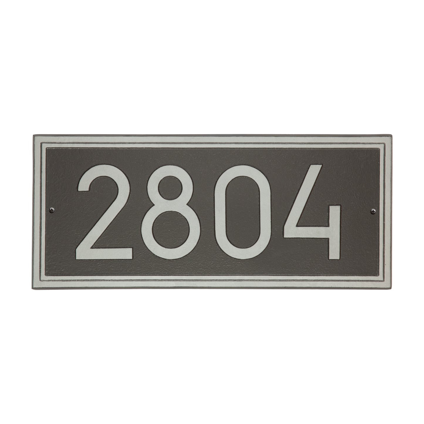 Double Line Modern Font Rectangle Estate Wall Address Plaque - One Line