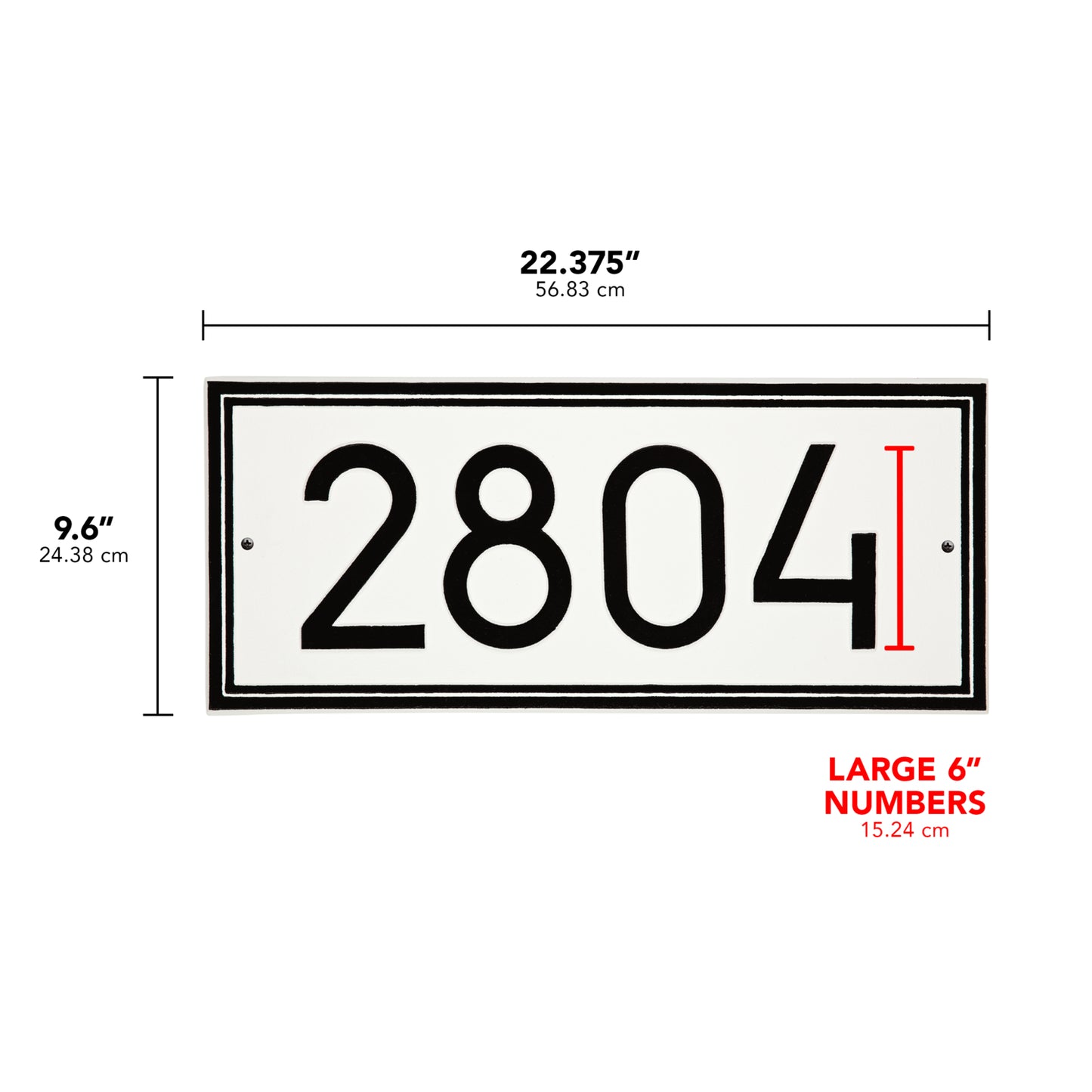 Double Line Modern Font Rectangle Estate Wall Address Plaque - One Line