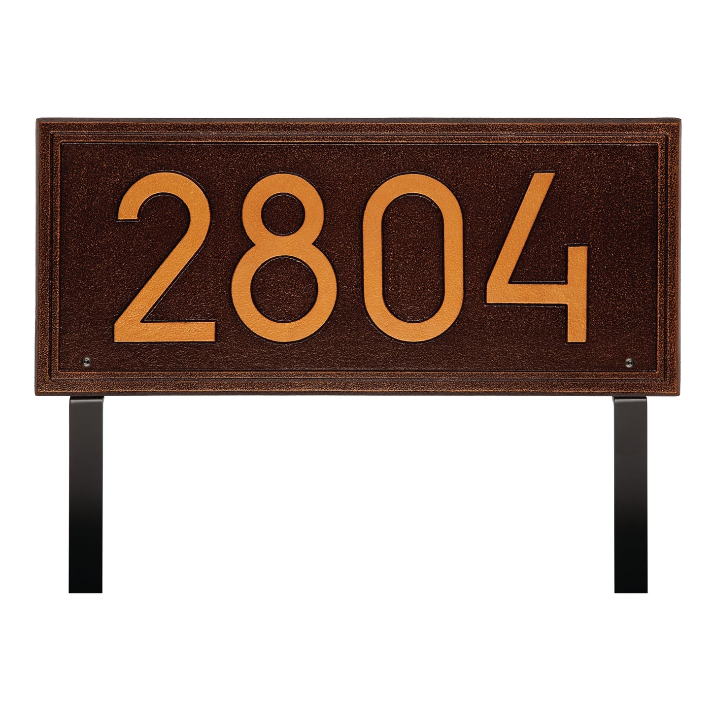 Double Line Modern Font Rectangle Estate Lawn Address Plaque - One Line