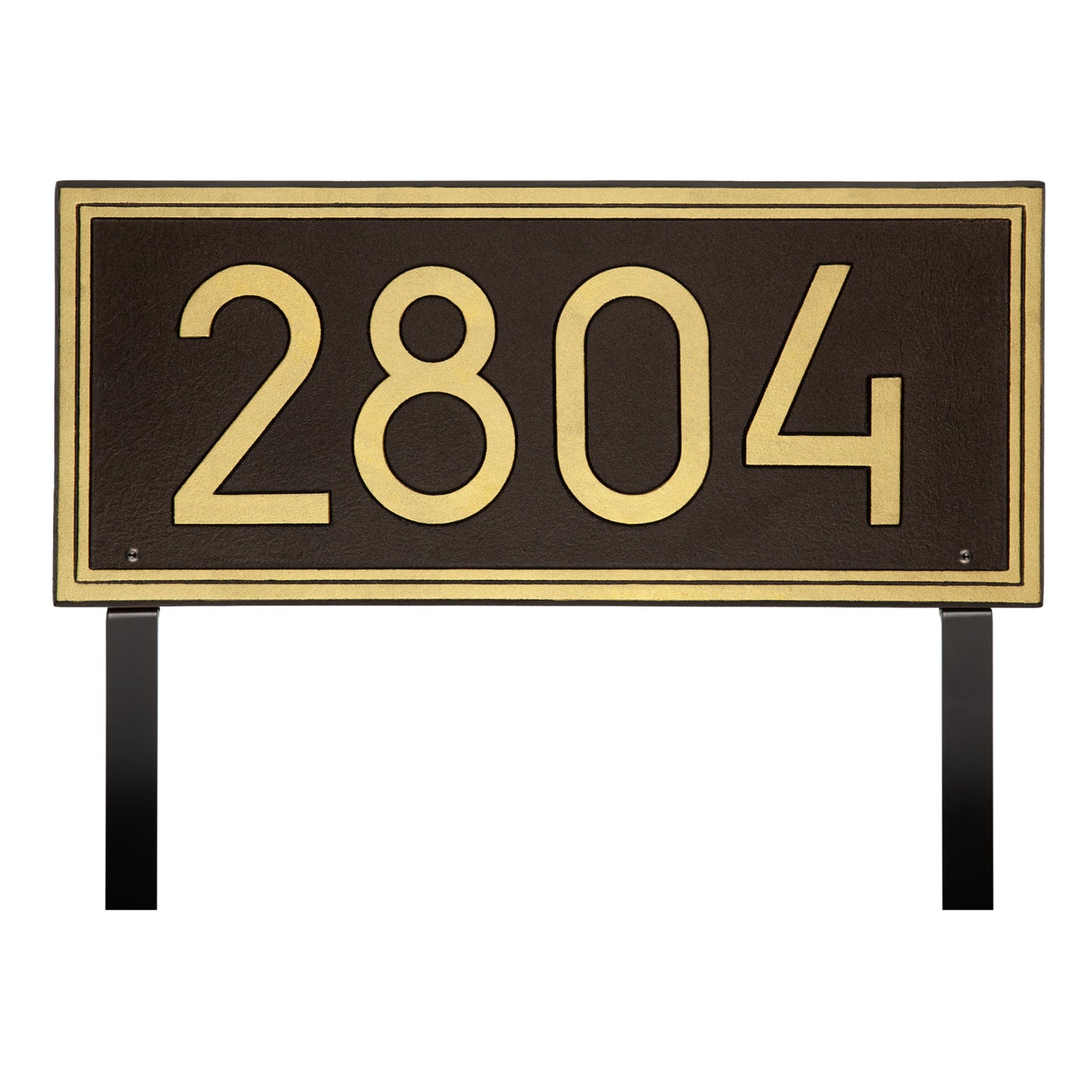 Double Line Modern Font Rectangle Estate Lawn Address Plaque - One Line