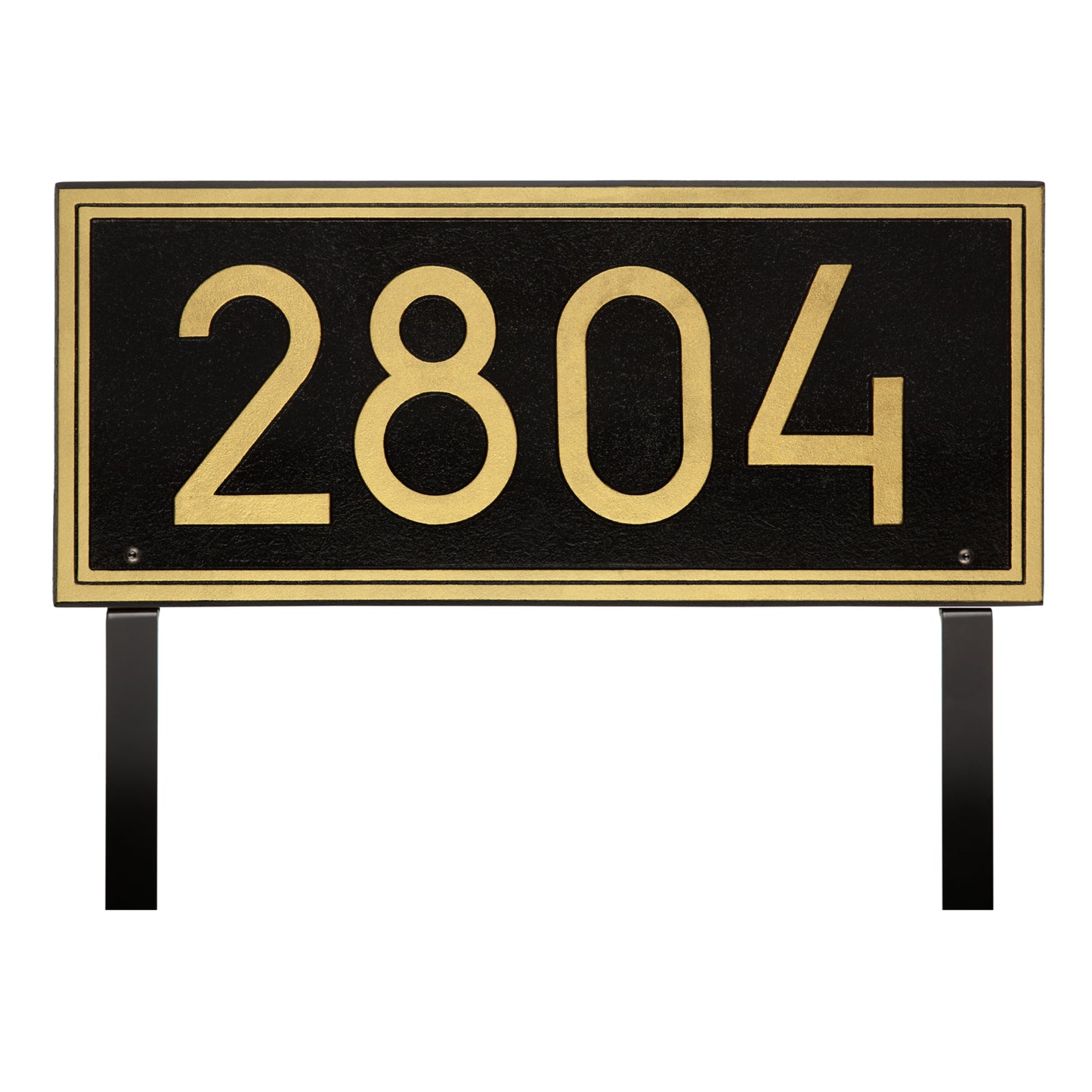 Double Line Modern Font Rectangle Estate Lawn Address Plaque - One Line