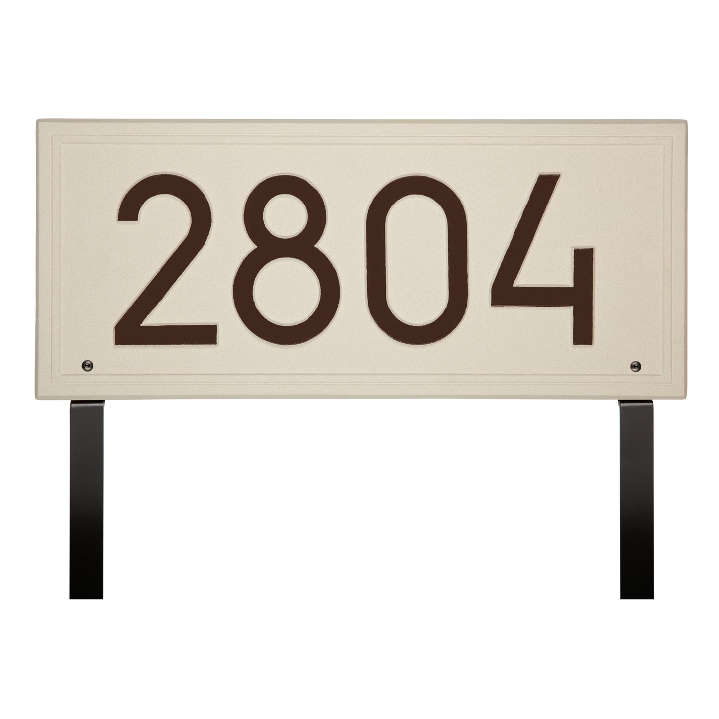 Double Line Modern Font Rectangle Estate Lawn Address Plaque - One Line