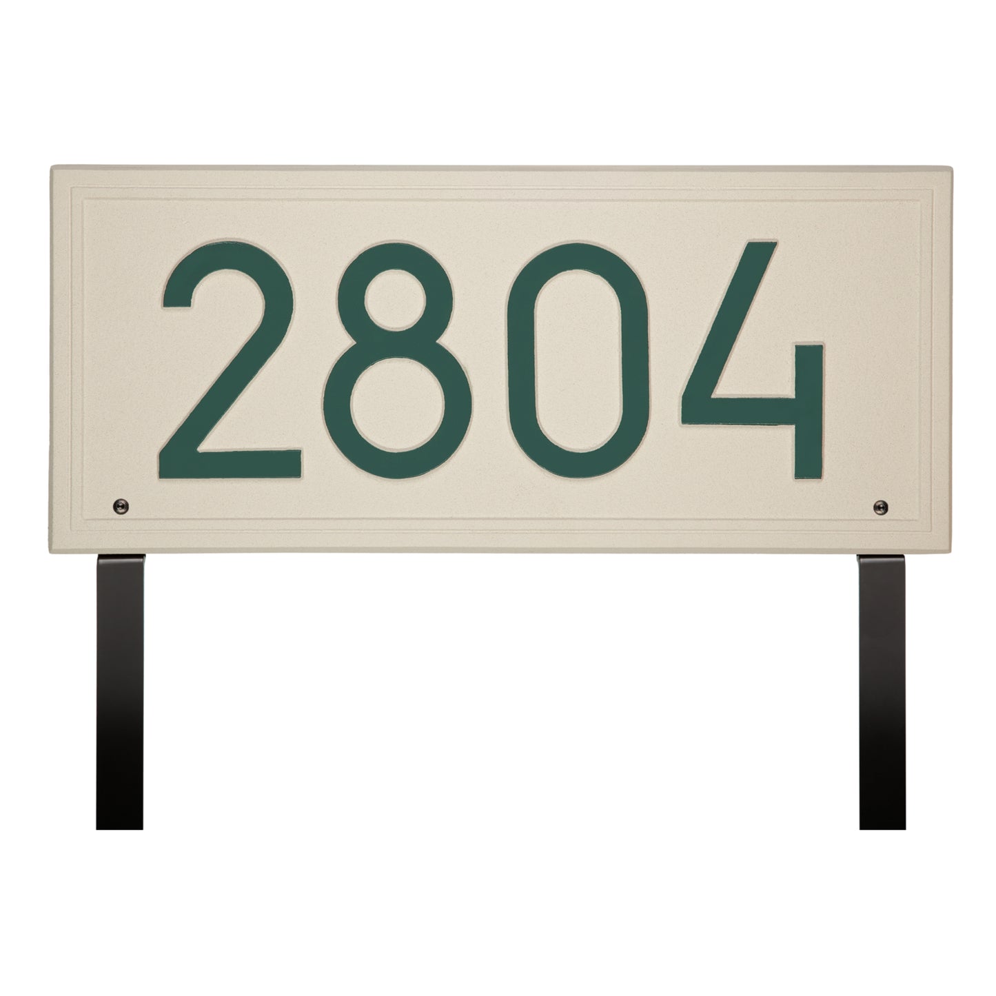 Double Line Modern Font Rectangle Estate Lawn Address Plaque - One Line