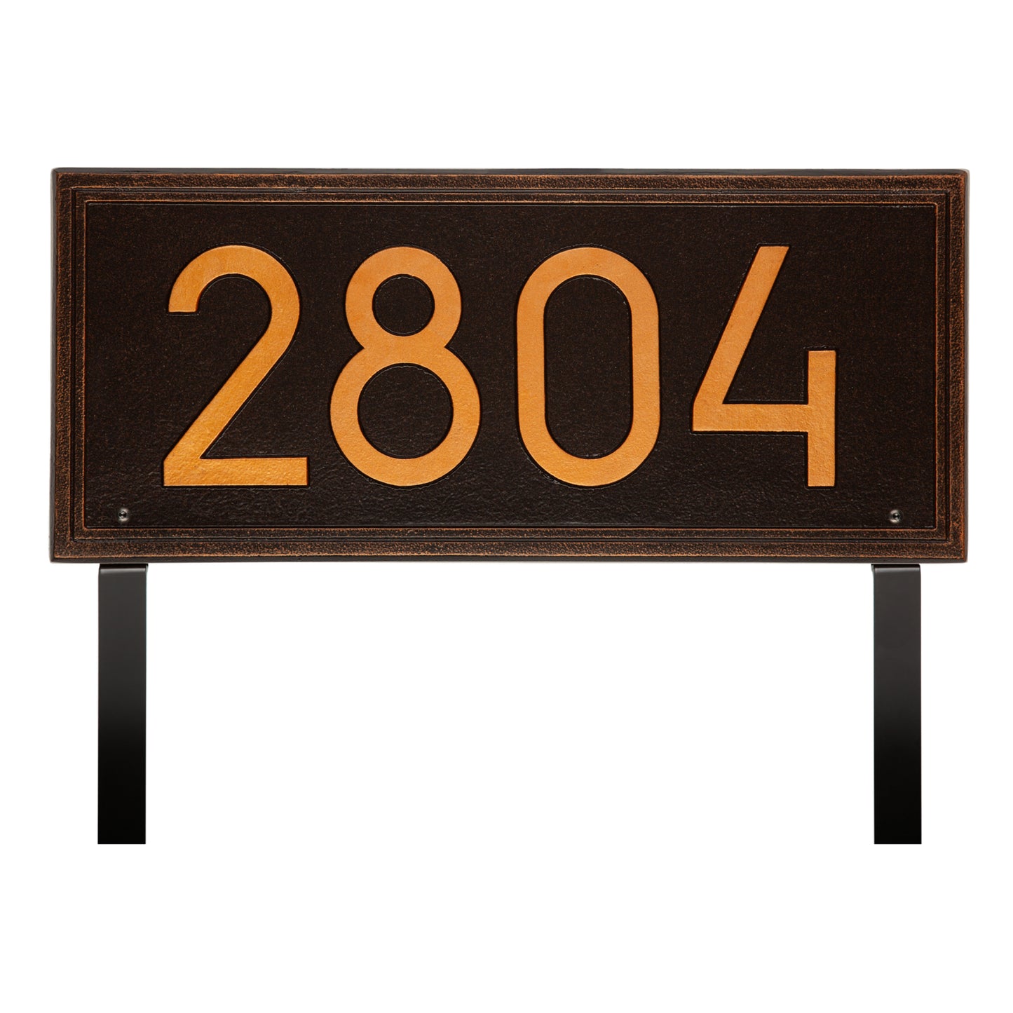 Double Line Modern Font Rectangle Estate Lawn Address Plaque - One Line